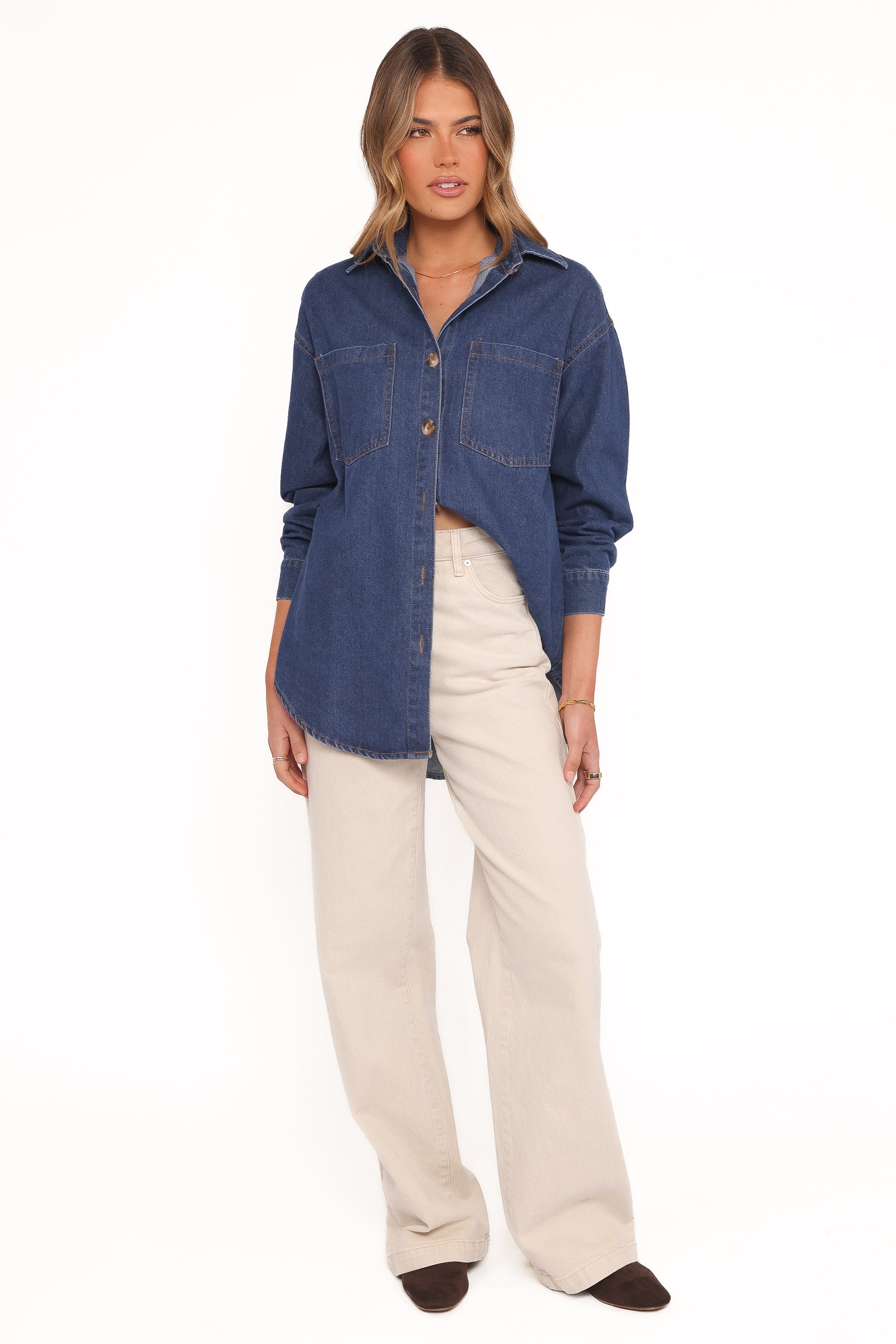 Petal and Pup USA TOPS Anicia Denim Shirt - Dark