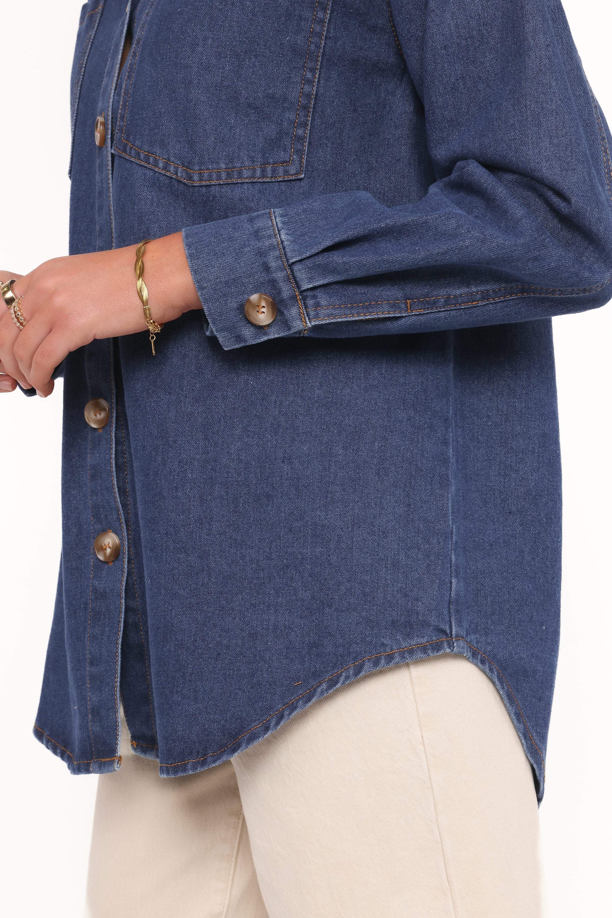 Petal and Pup USA TOPS Anicia Denim Shirt - Dark