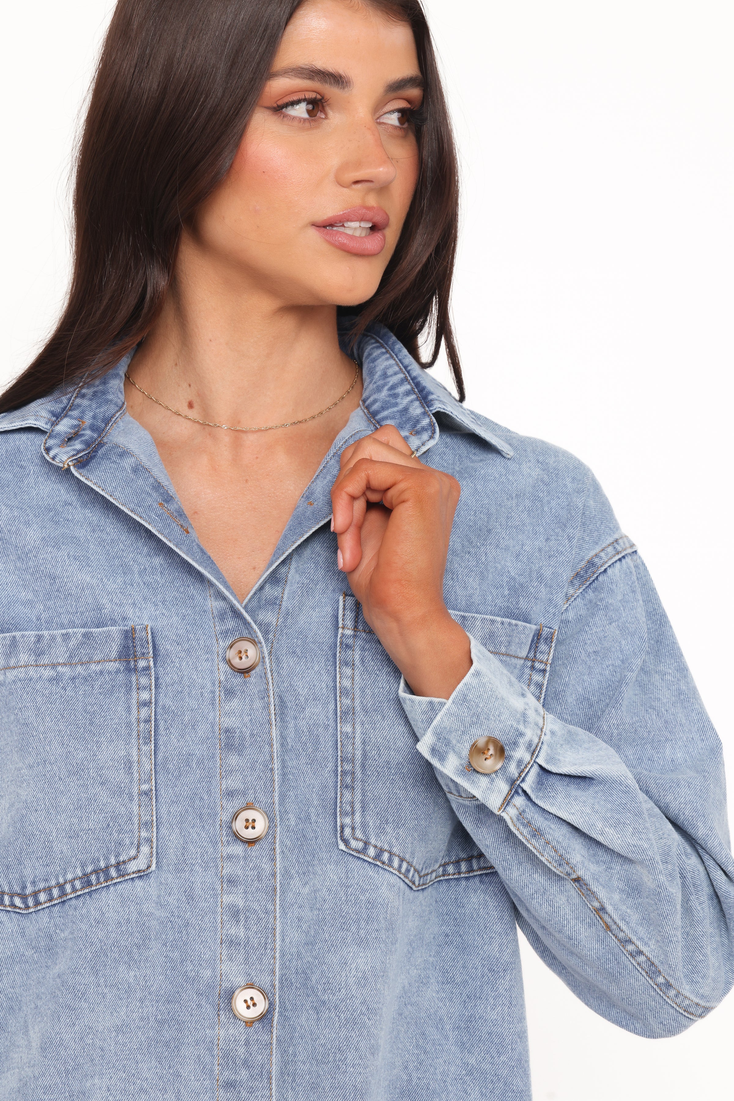 Petal and Pup USA TOPS Anicia Denim Shirt - Light
