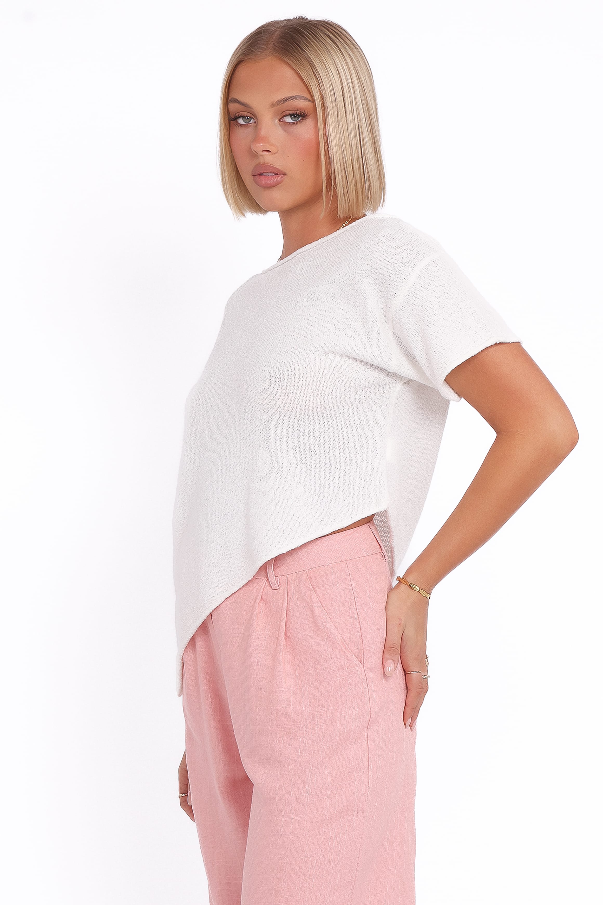 Petal and Pup USA TOPS Ardena Boucle Knit Top - Cream