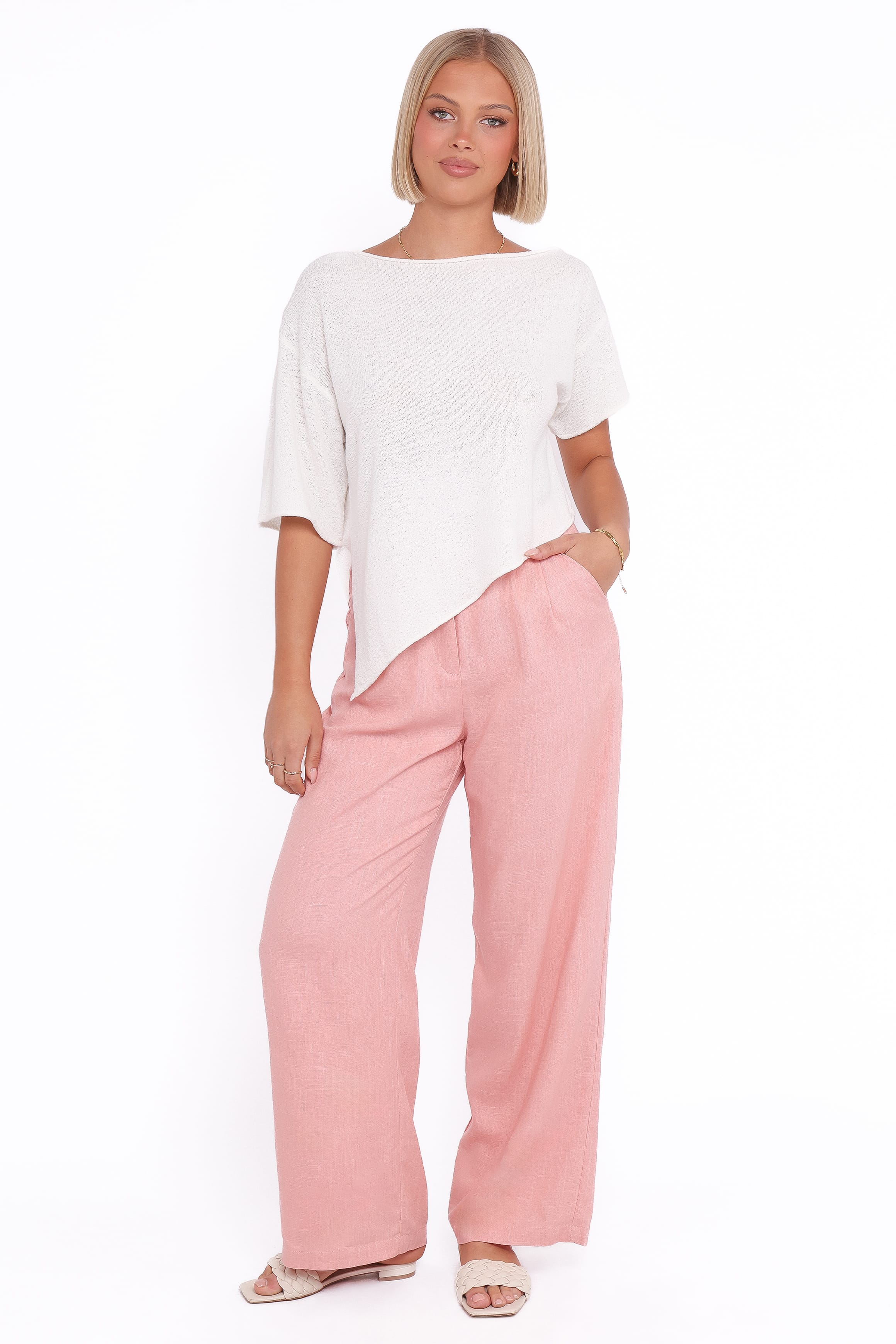 Petal and Pup USA TOPS Ardena Boucle Knit Top - Cream