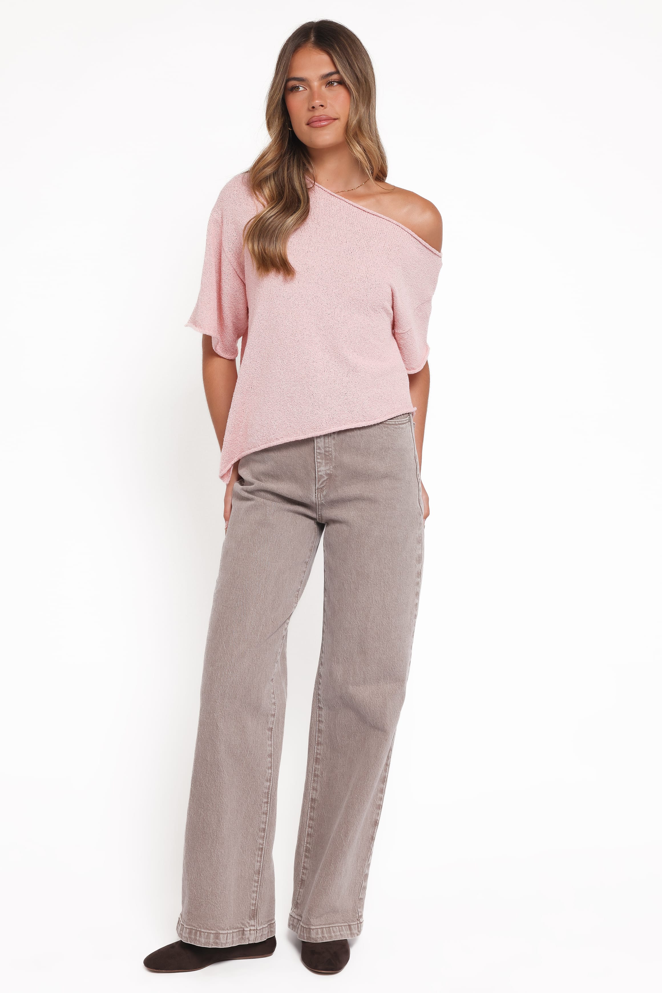 Petal and Pup USA TOPS Ardena Boucle Knit Top - Pink