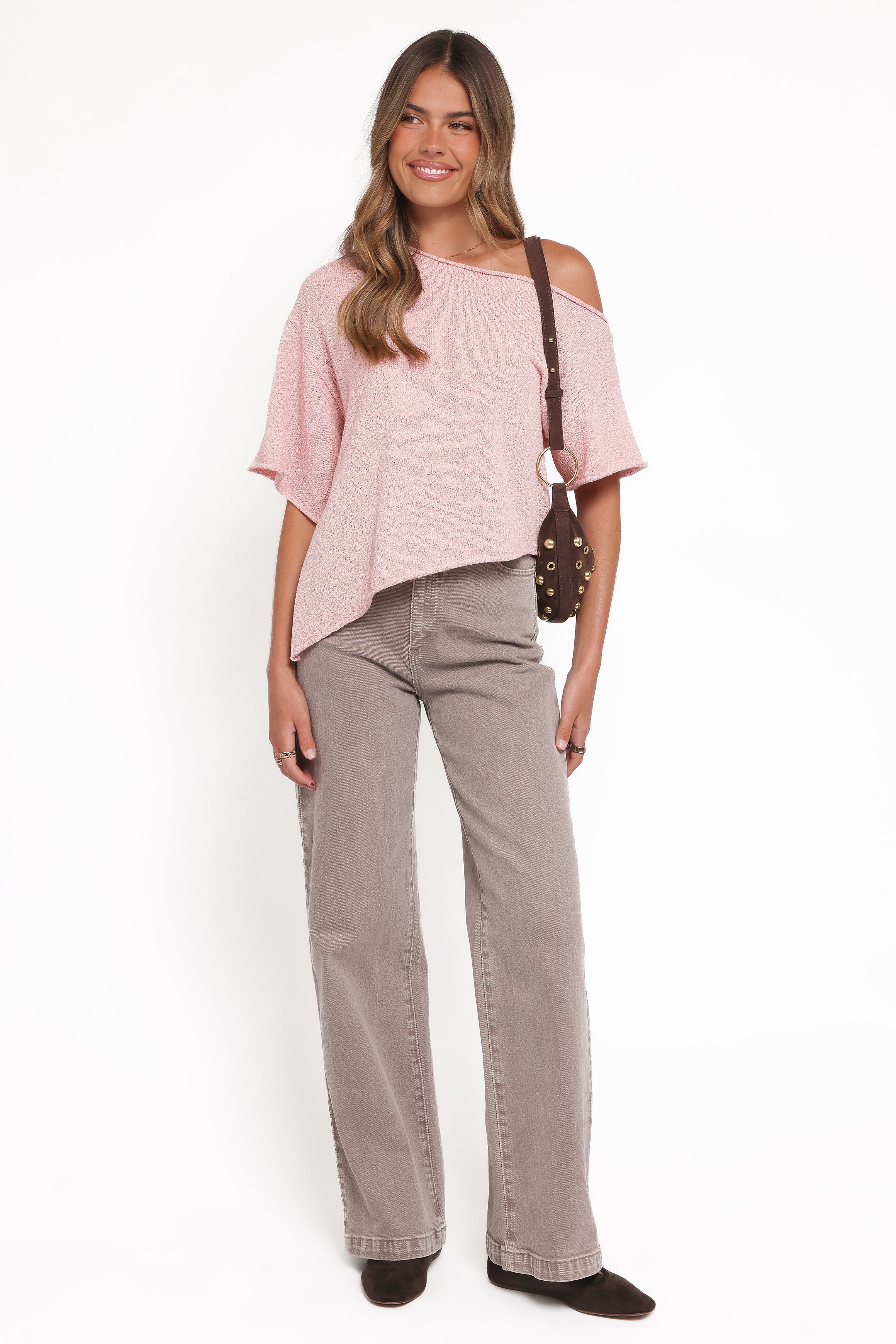 Petal and Pup USA TOPS Ardena Boucle Knit Top - Pink