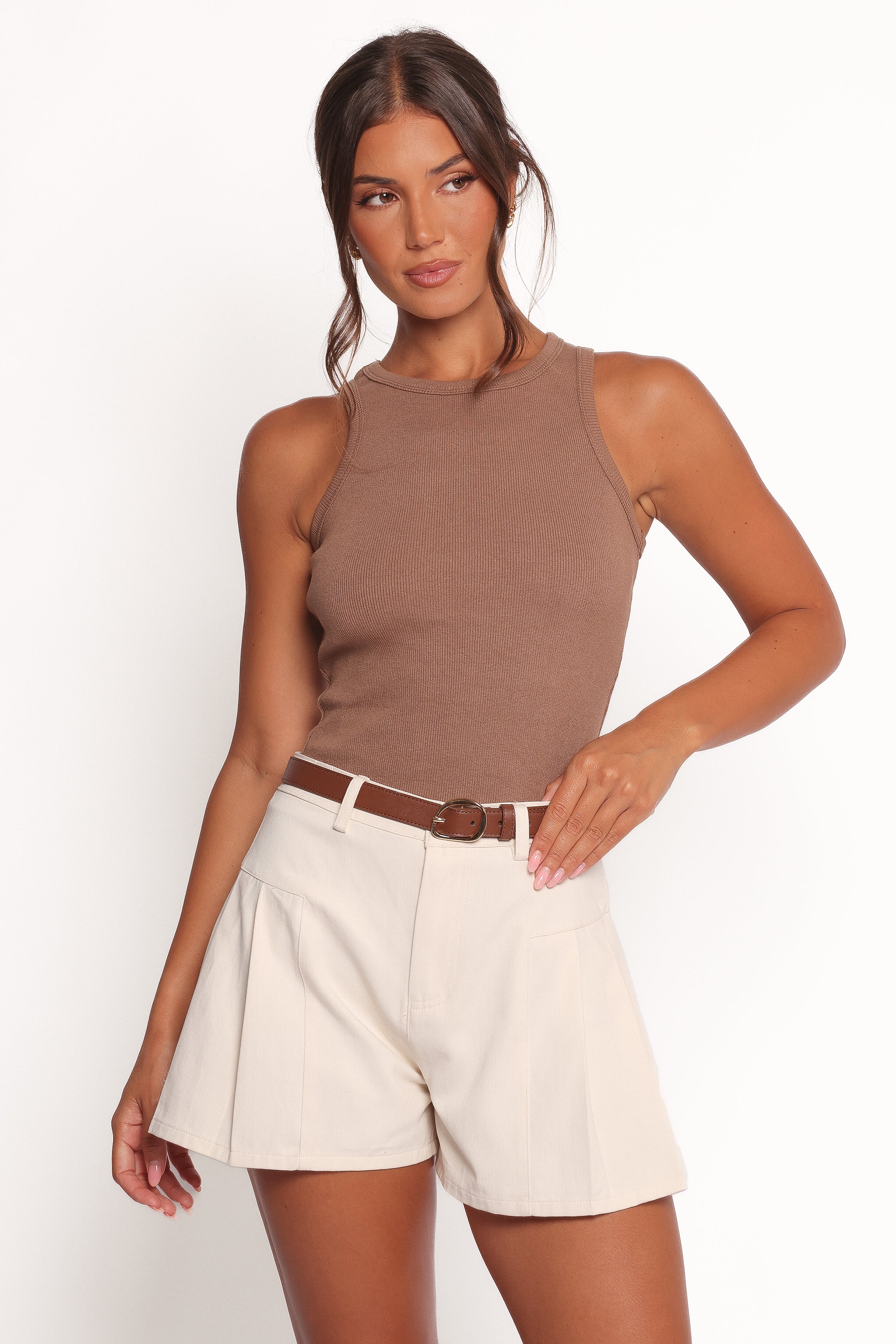 Petal and Pup USA TOPS Ari Ribbed Tank - Mocha