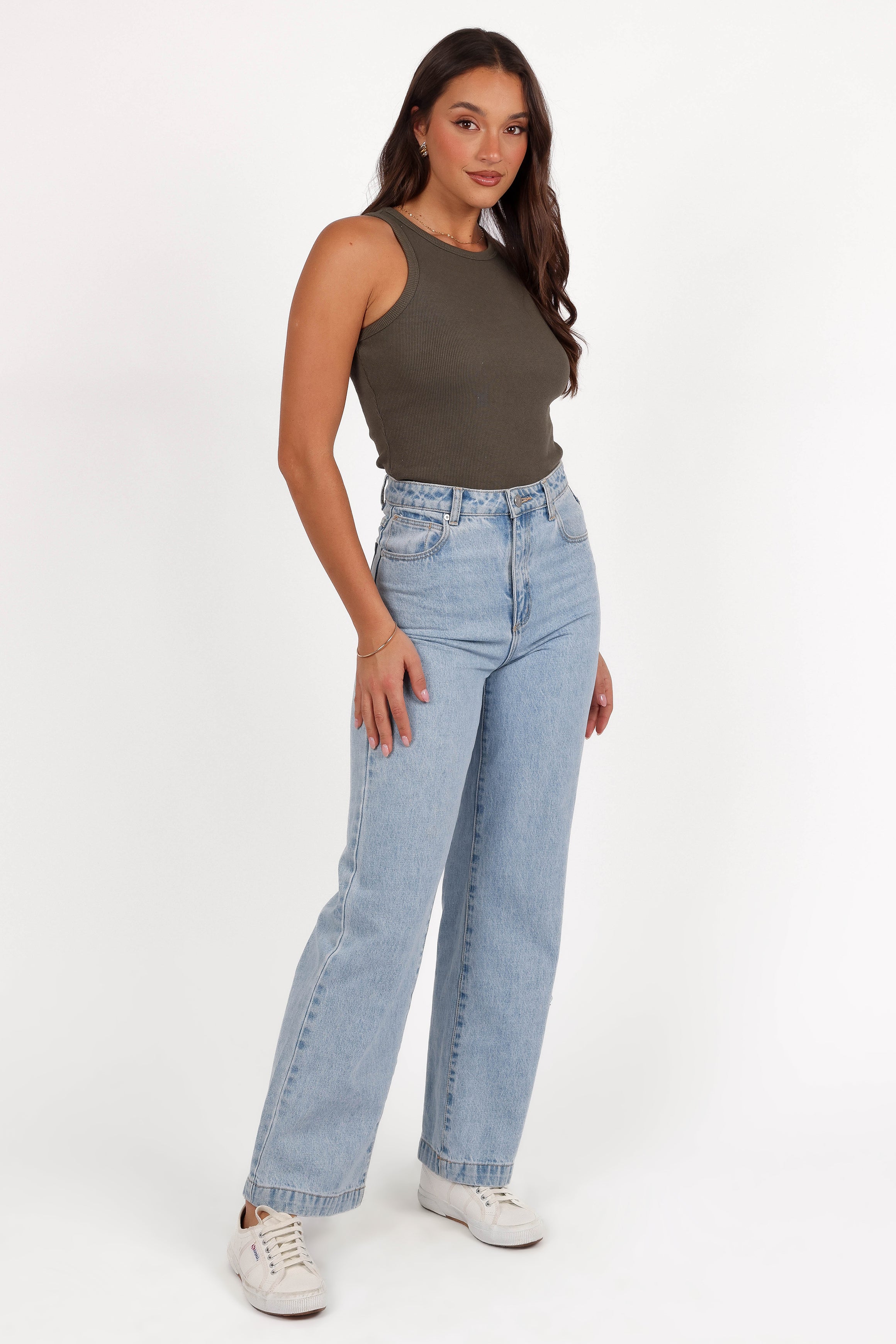 Petal and Pup USA TOPS Ari Ribbed Tank Top - Olive