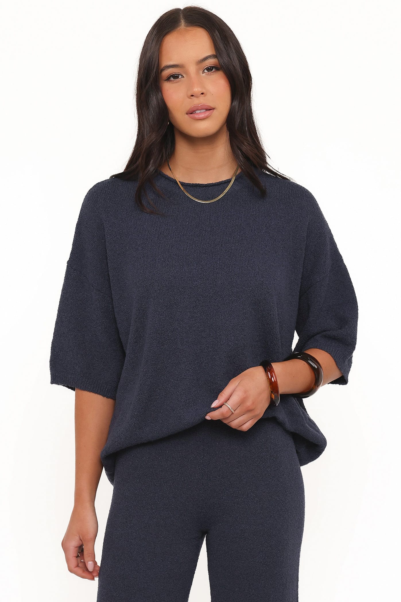 Petal and Pup USA TOPS Ashby Knit Top - Navy