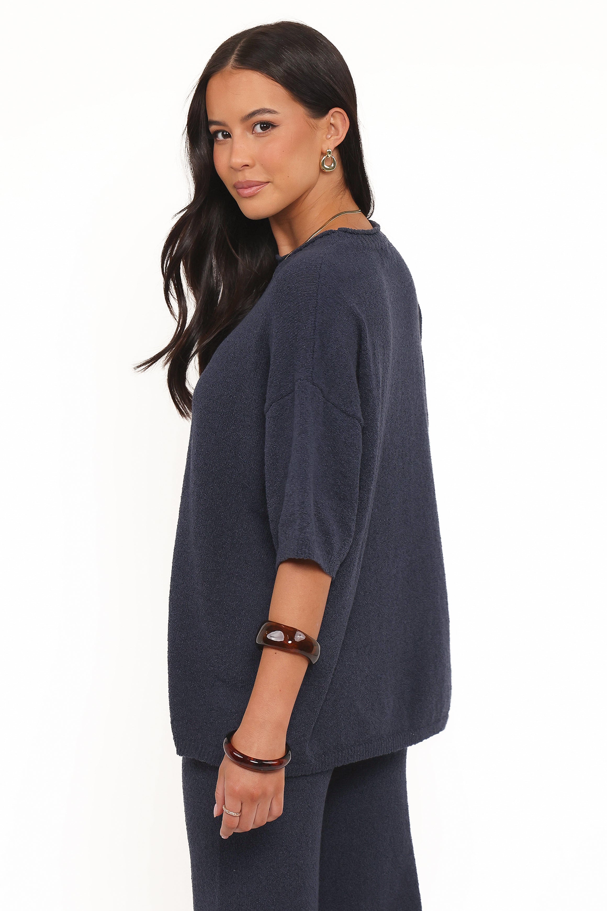 Petal and Pup USA TOPS Ashby Knit Top - Navy