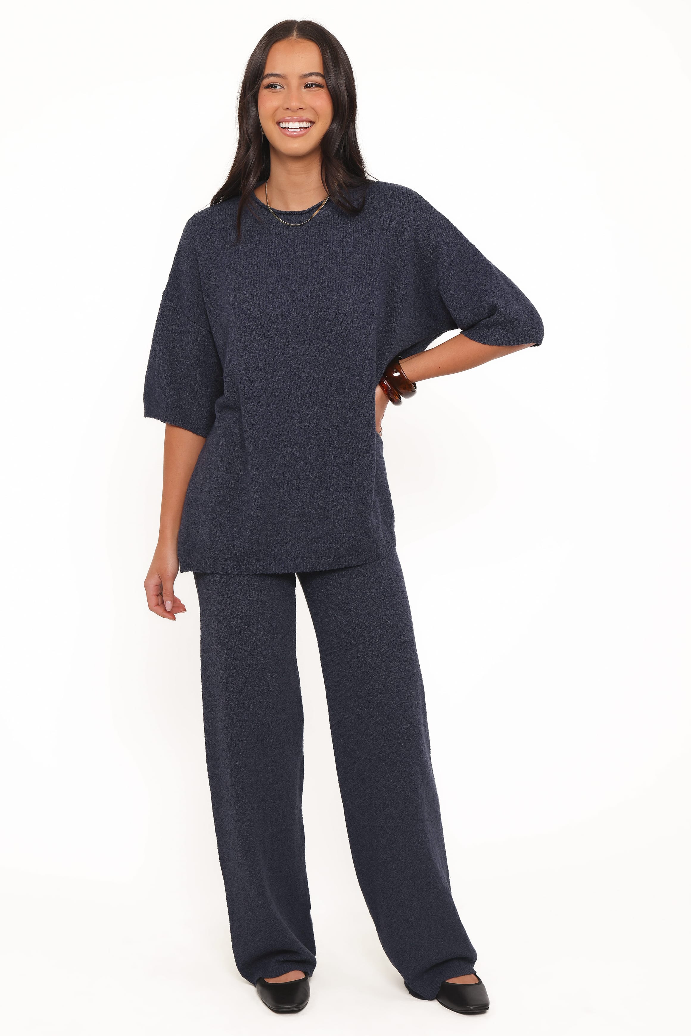 Petal and Pup USA TOPS Ashby Knit Top - Navy