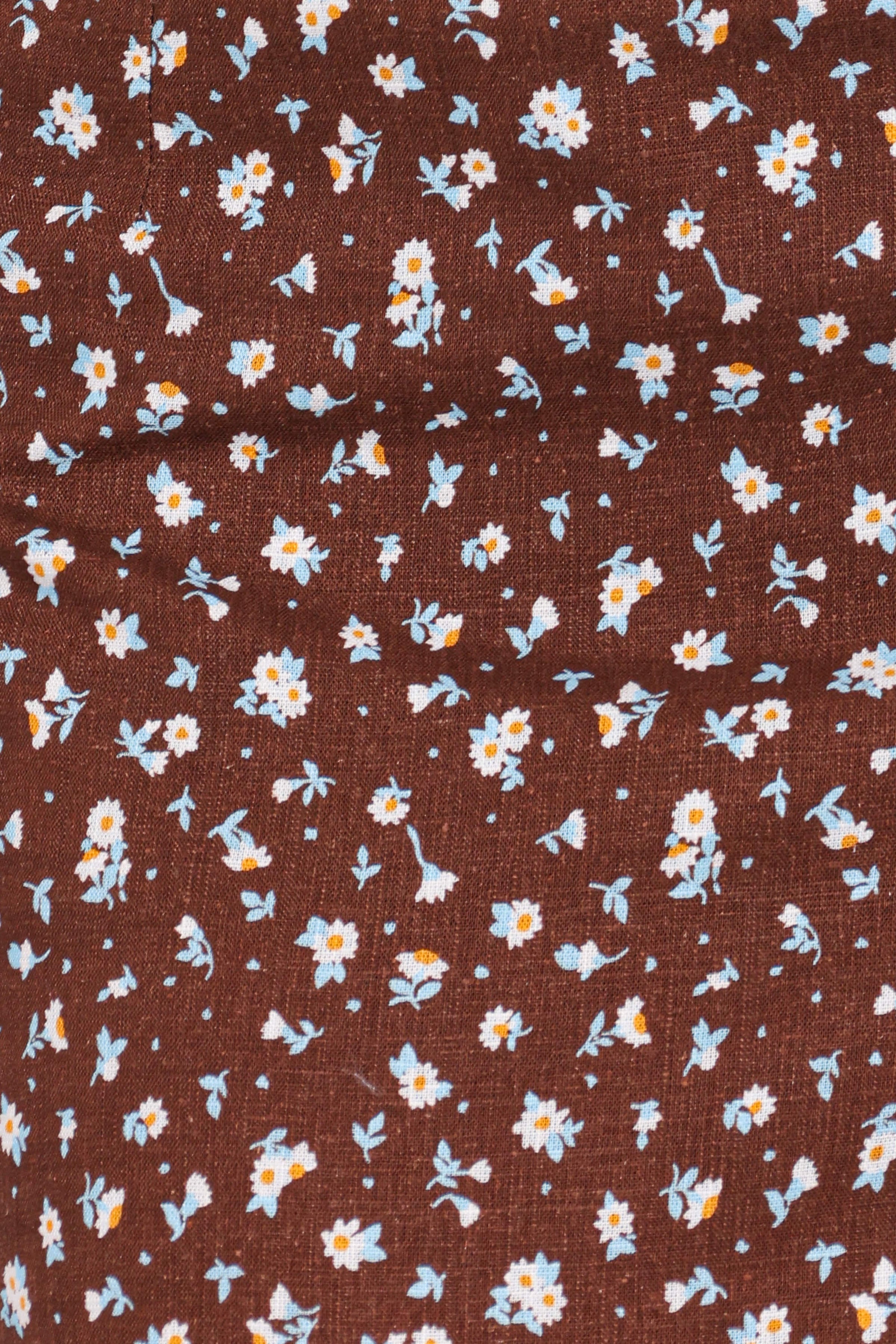 Petal and Pup USA TOPS Ashe Cropped Button Up Top - Brown Floral