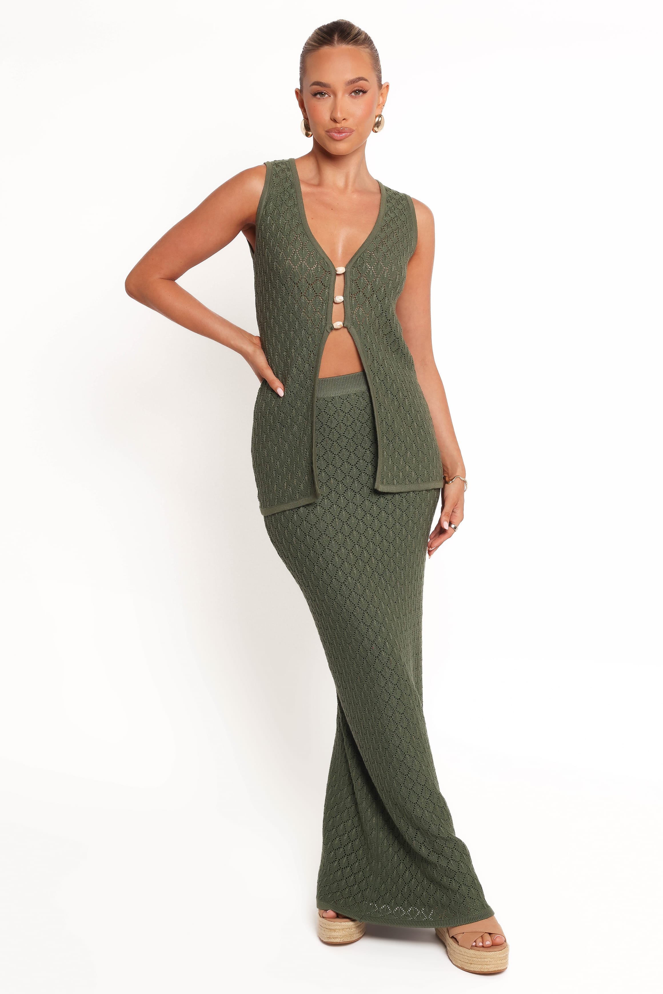 Petal and Pup USA TOPS Asplie Knit Top - Olive