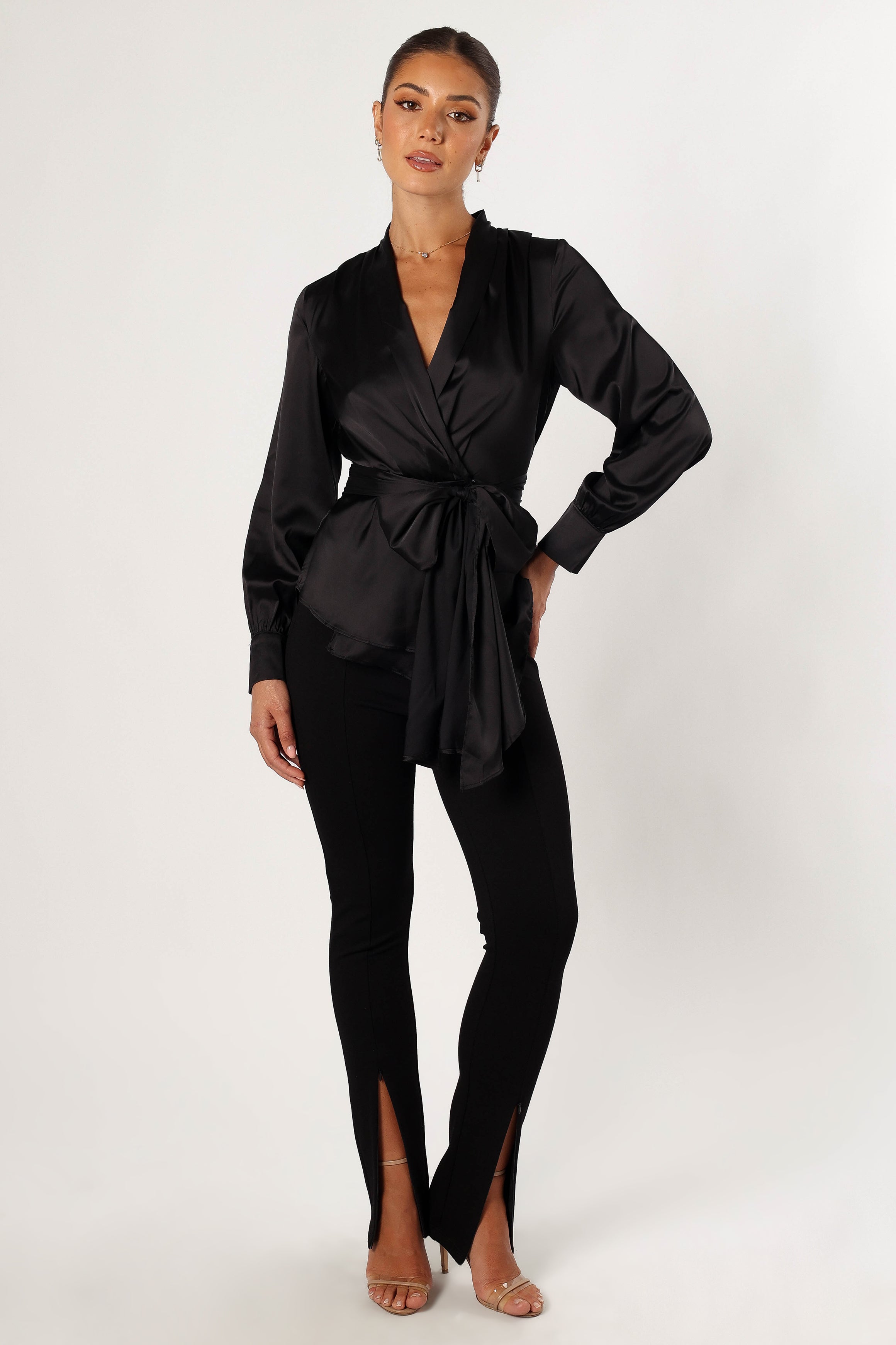 Petal and Pup USA TOPS Aydin Wrap Top - Black