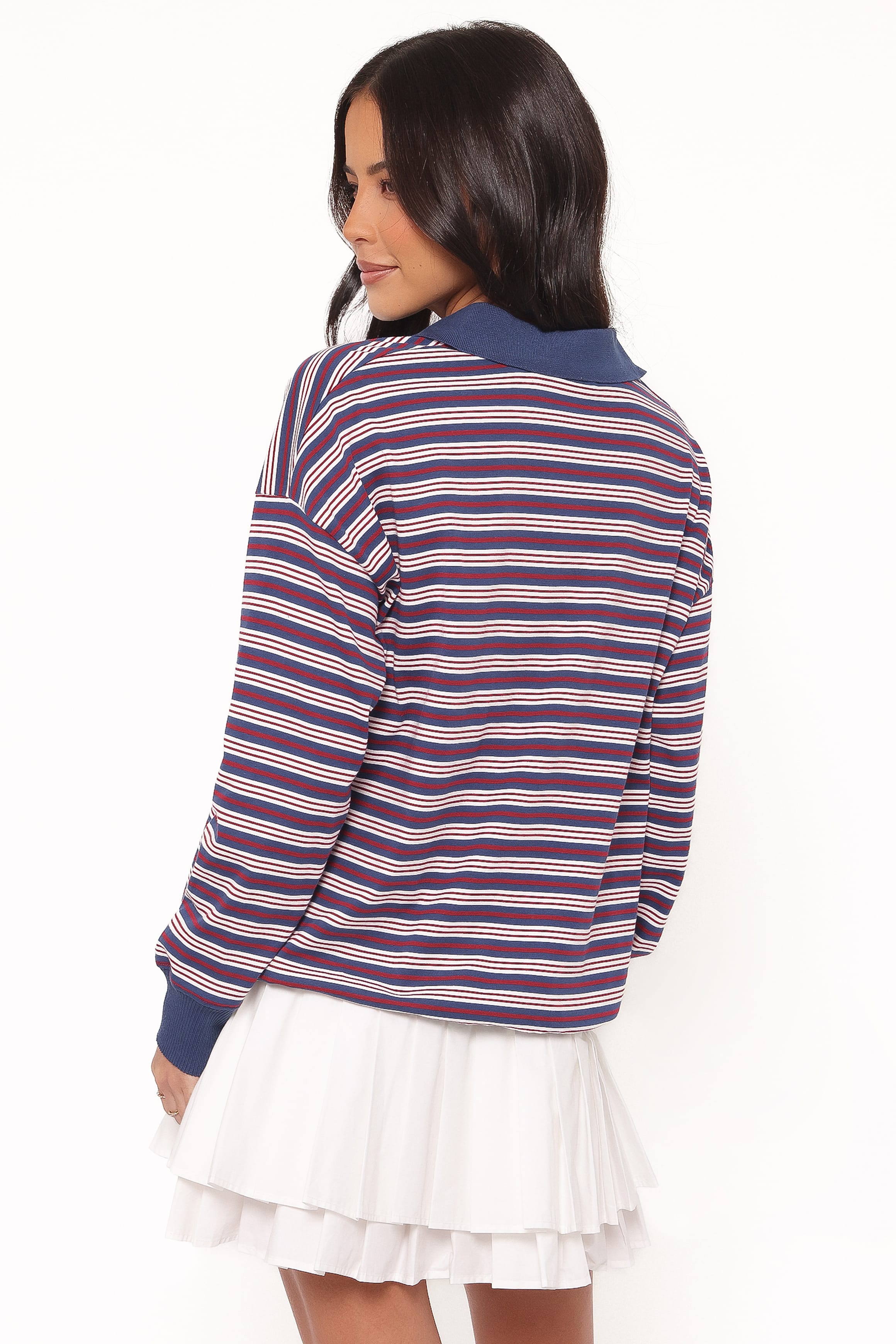 Petal and Pup USA TOPS Beau Long Sleeve Jersey Top - Navy Stripe