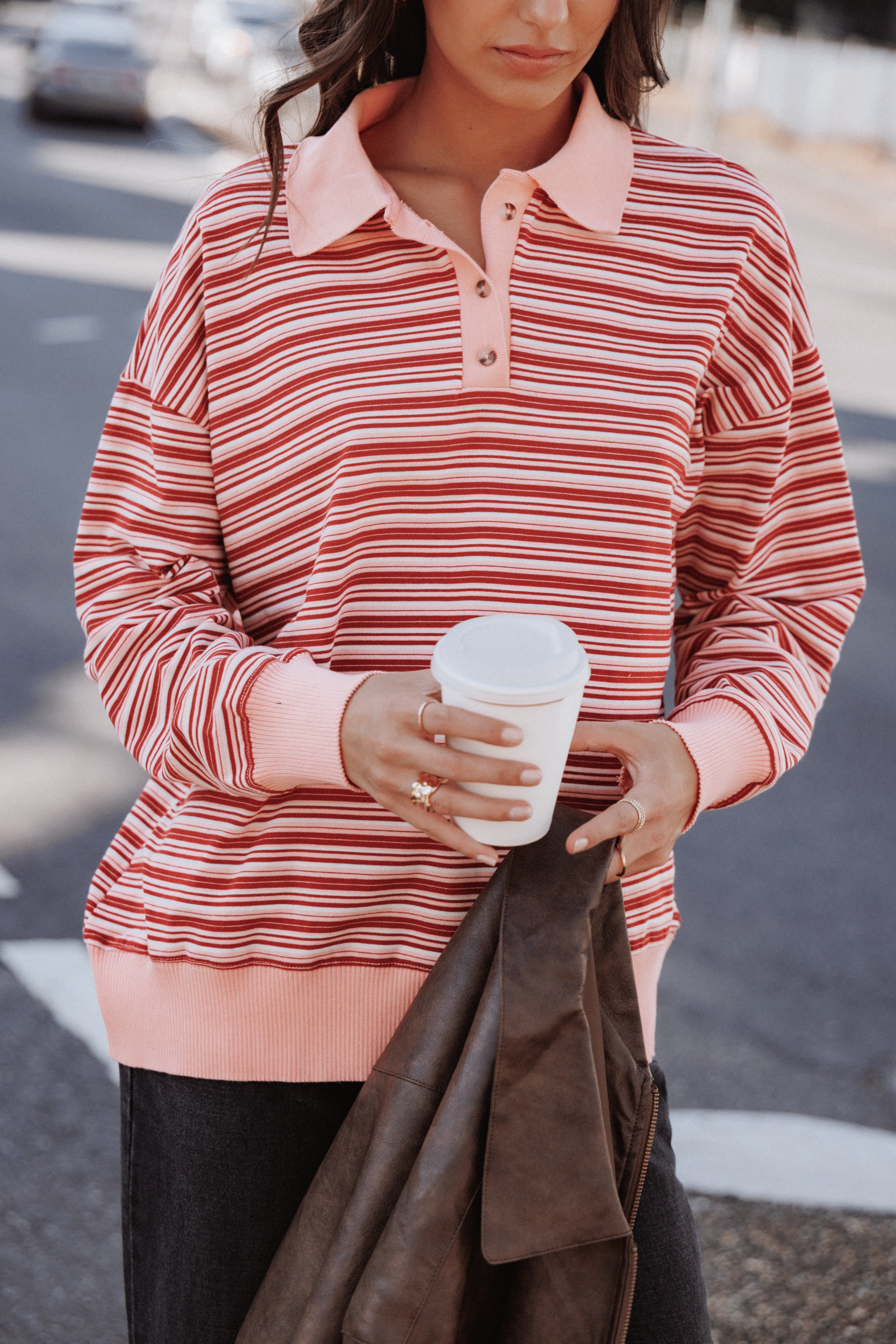 Petal and Pup USA TOPS Beau Long Sleeve Jersey Top - Pink Stripe