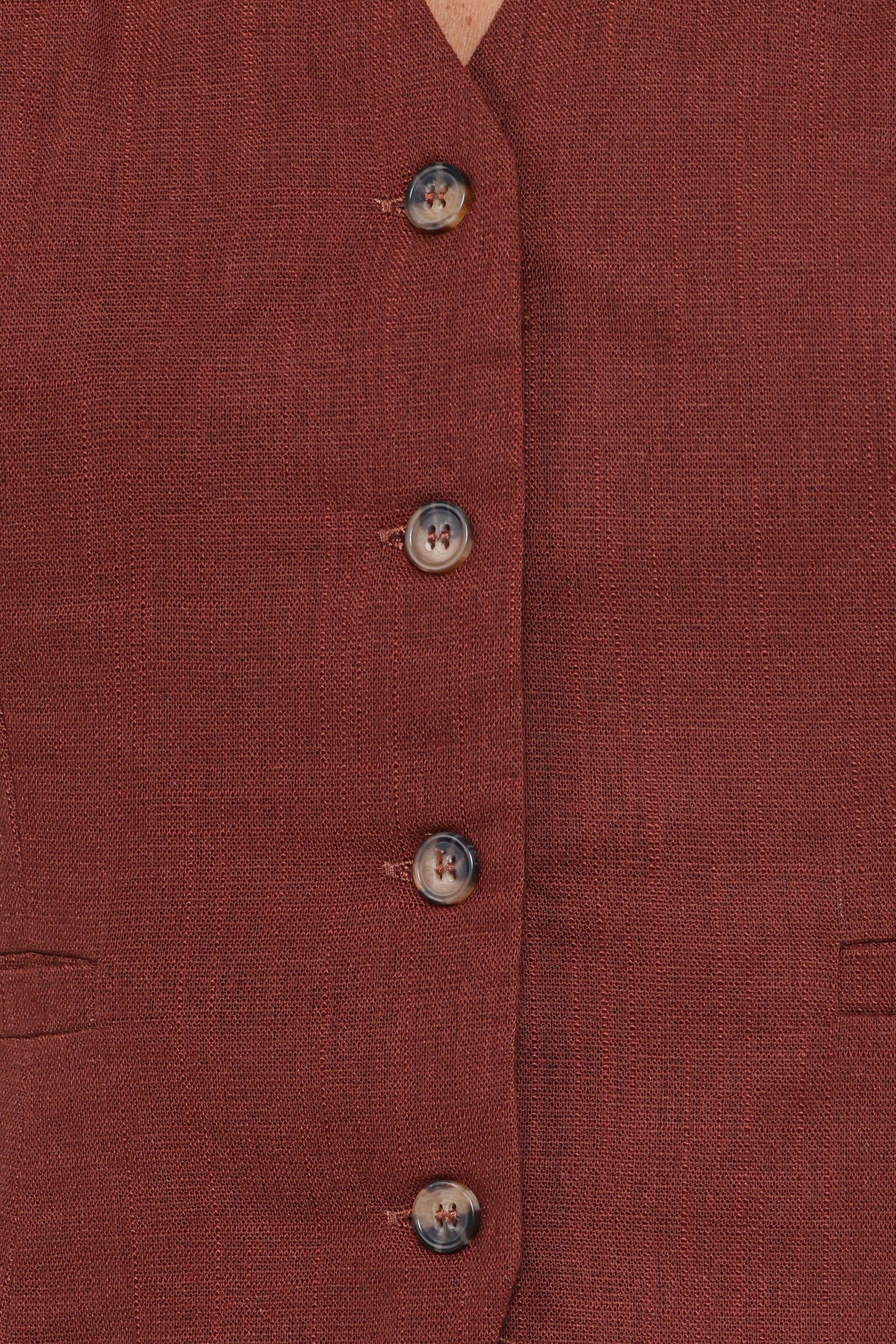 Petal and Pup USA TOPS Bell Linen Vest - Brown