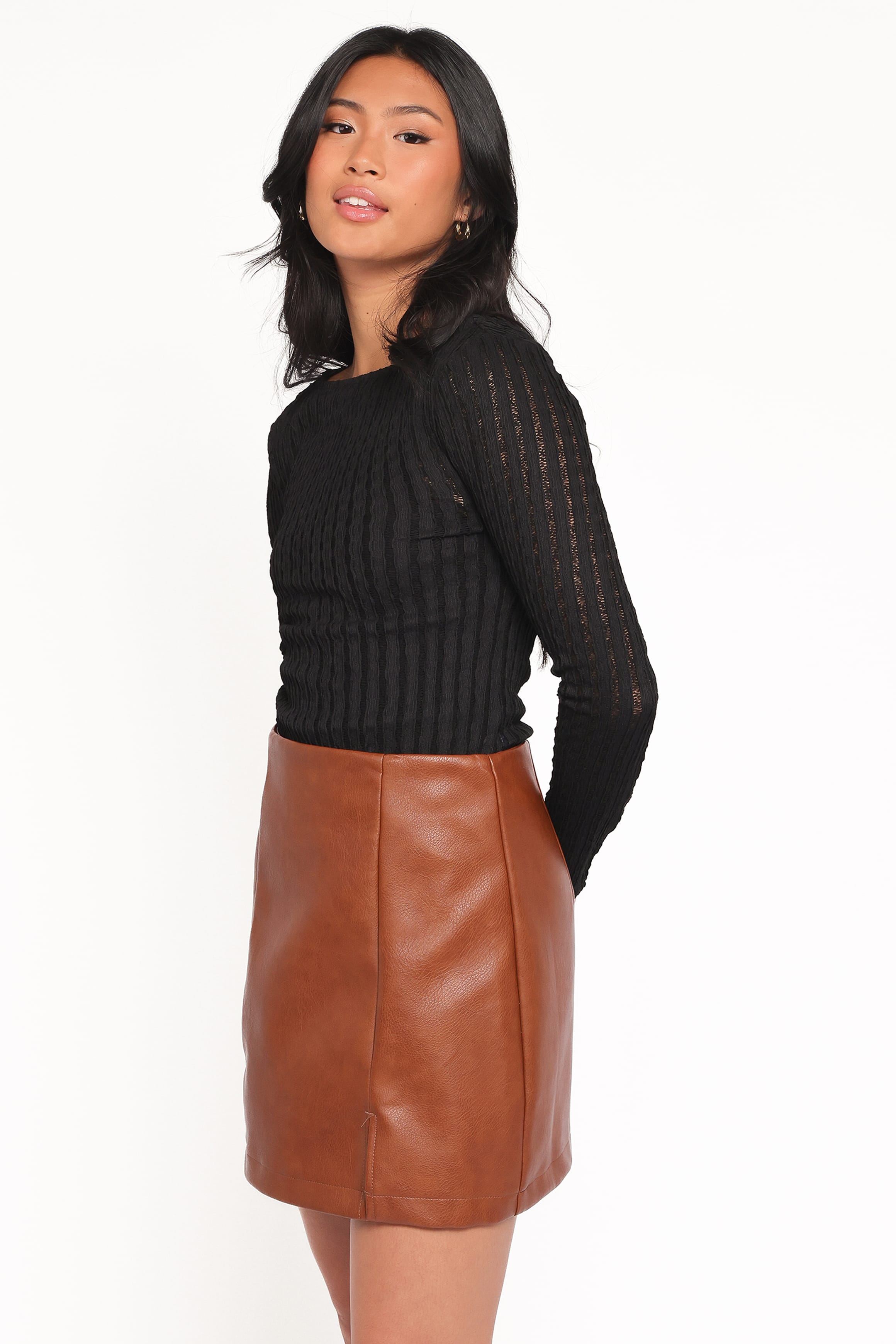 Petal and Pup USA TOPS Bellatrix Textured Knit Top - Black