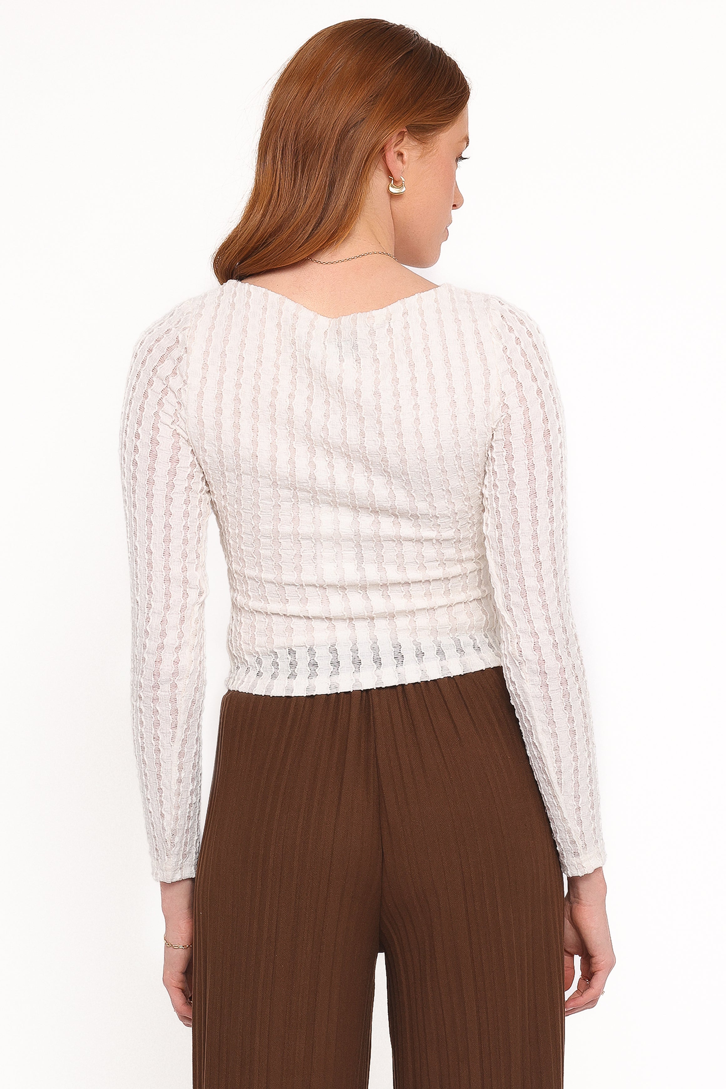 Petal and Pup USA TOPS Bellatrix Textured Knit Top - Cream