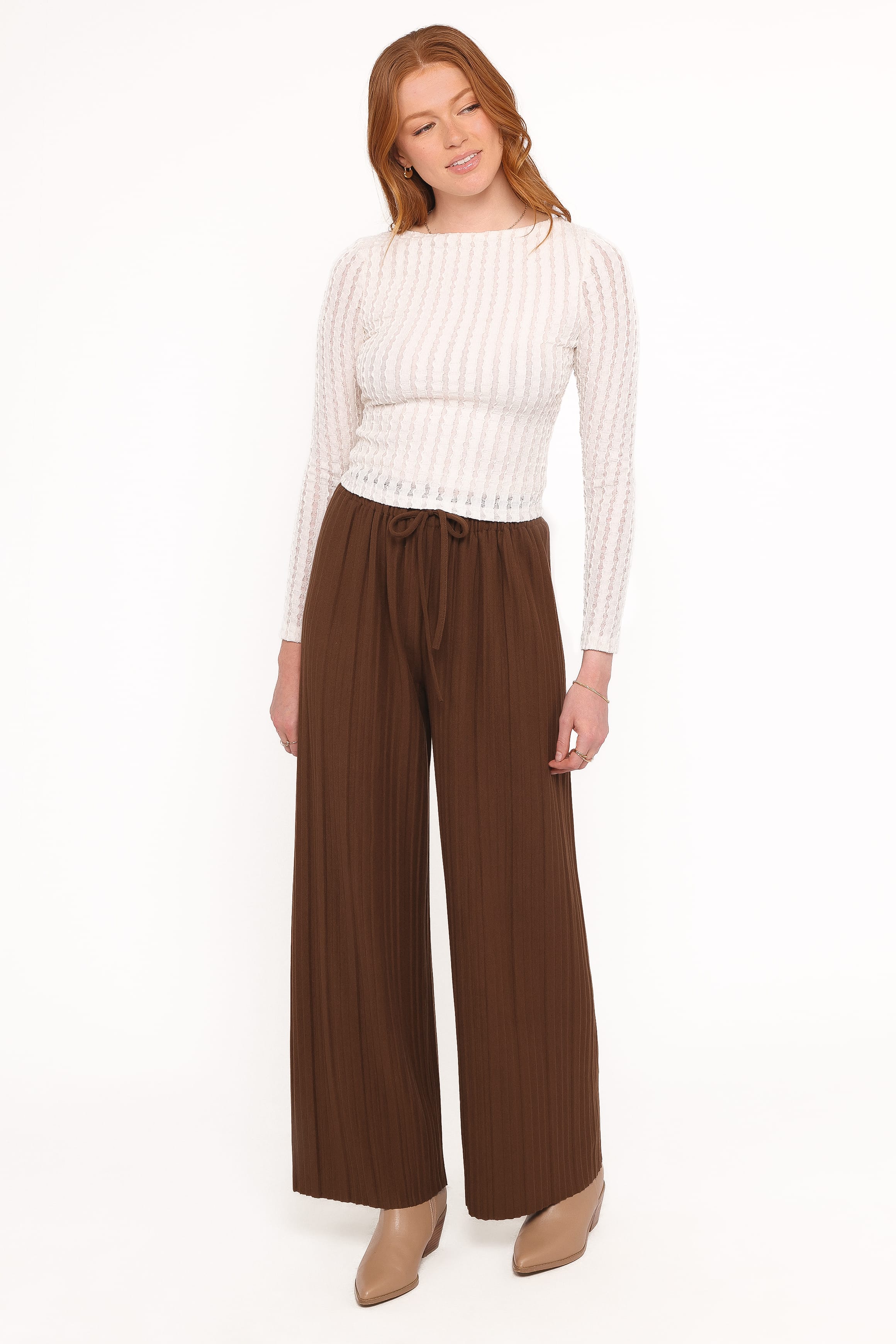 Petal and Pup USA TOPS Bellatrix Textured Knit Top - Cream