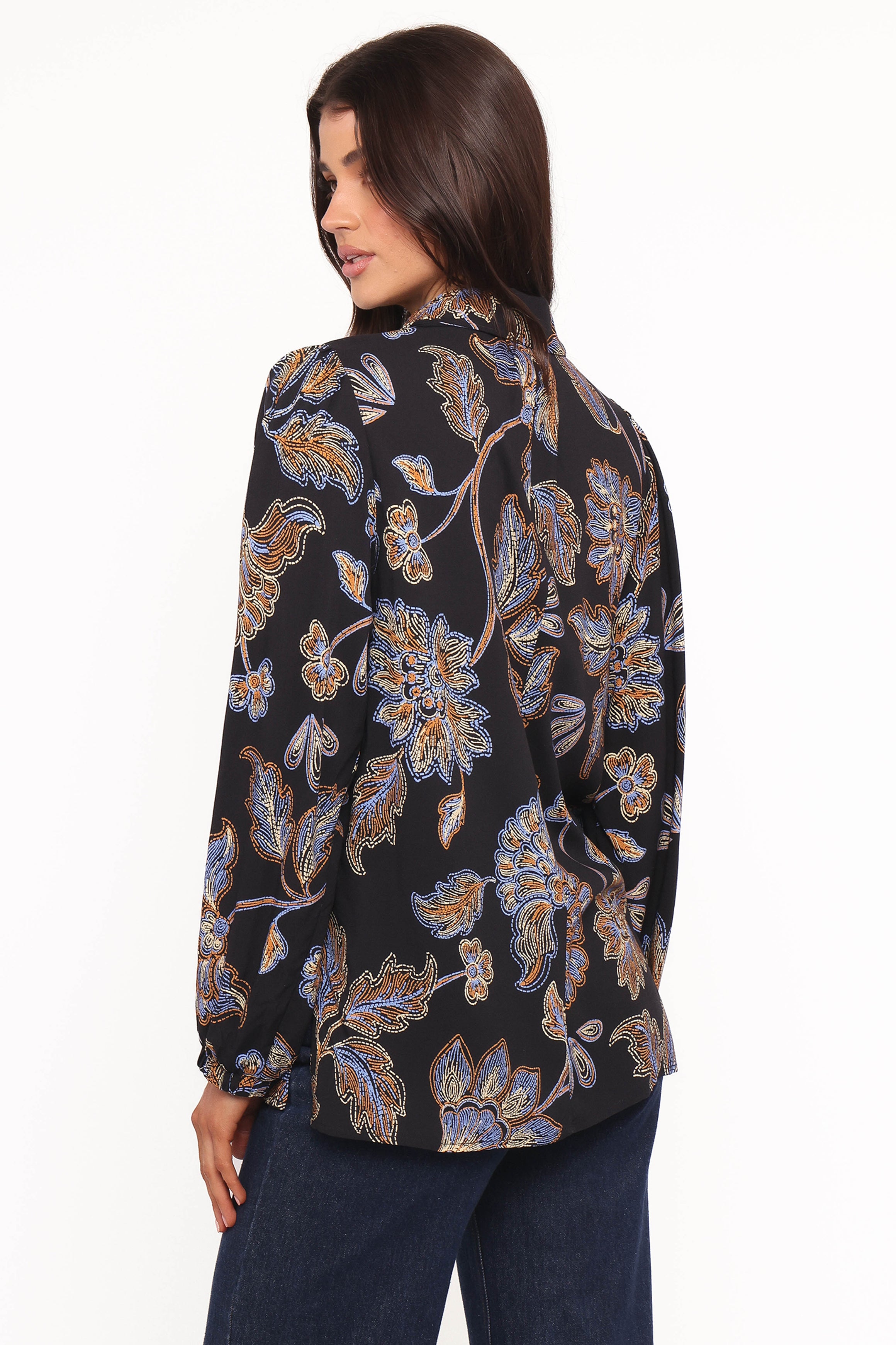 Petal and Pup USA TOPS Bennett Shirt - Black Floral