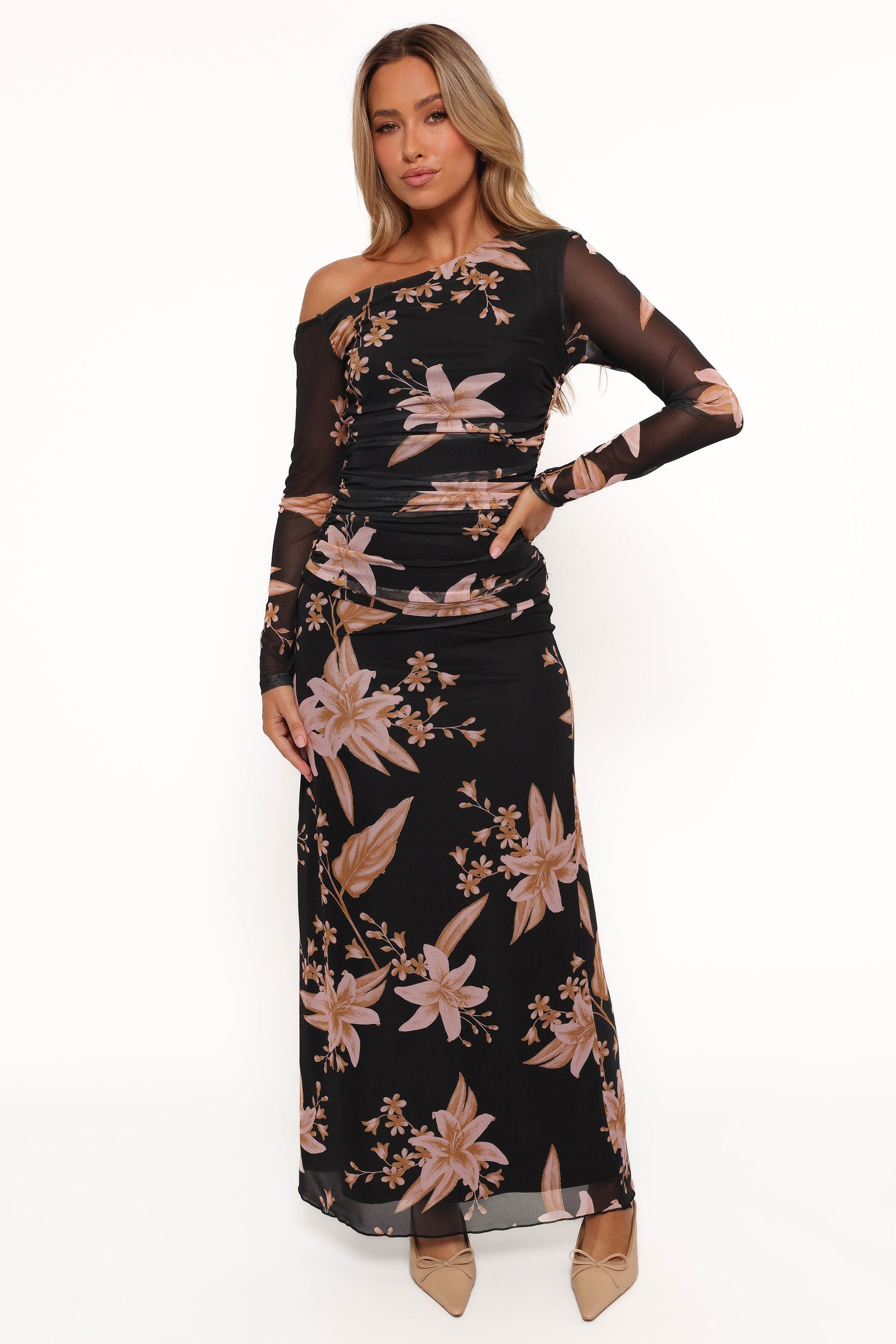 Petal and Pup USA TOPS Bloise Long Sleeve Top - Black Floral