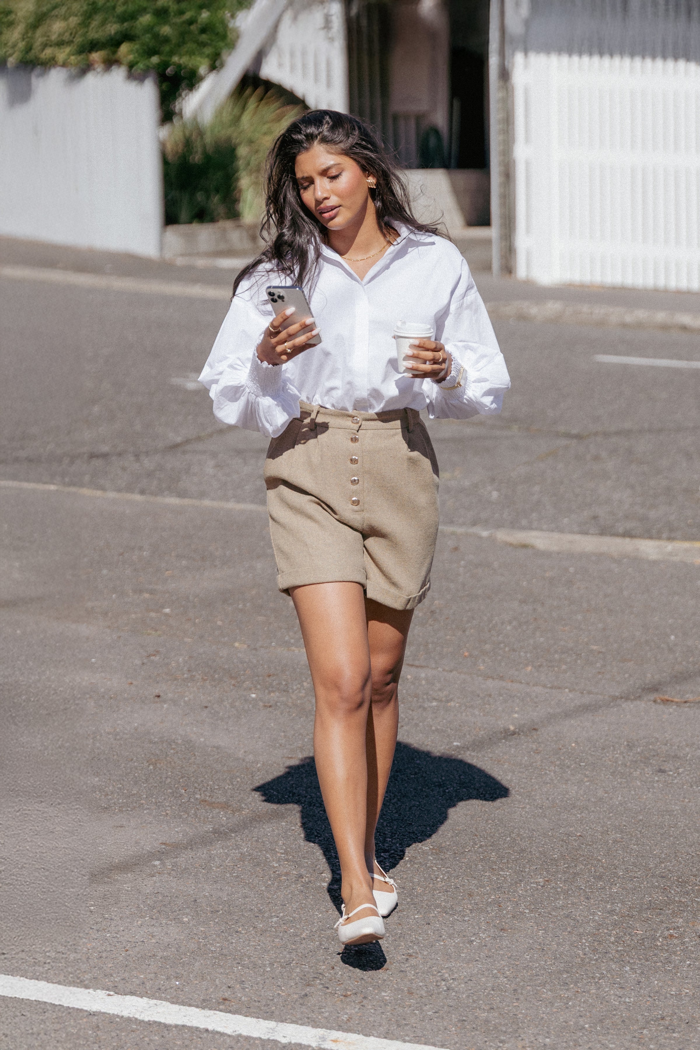 Petal and Pup USA TOPS Briggs Long Sleeve Shirt - White