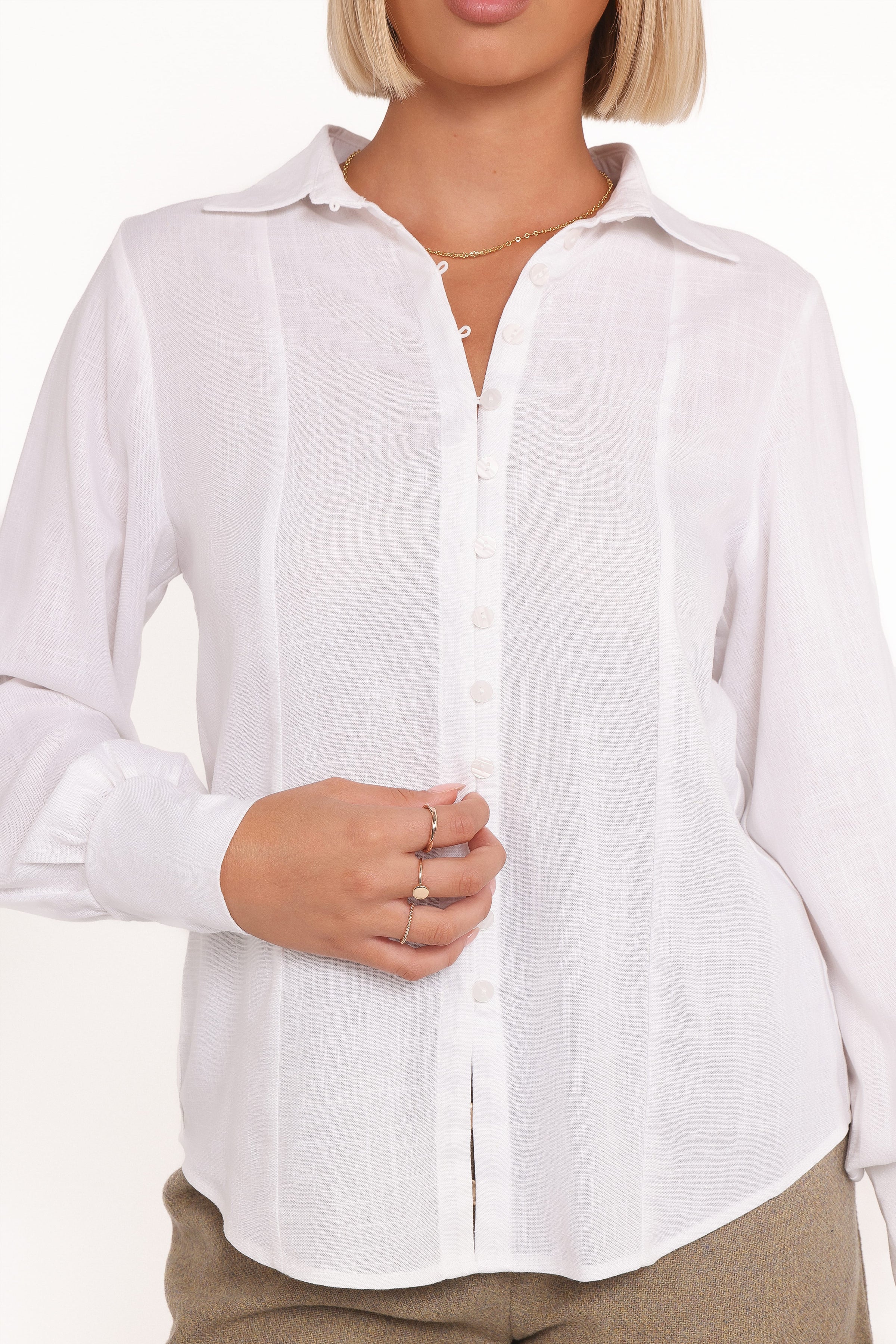 Petal and Pup USA TOPS Briggs Long Sleeve Shirt - White