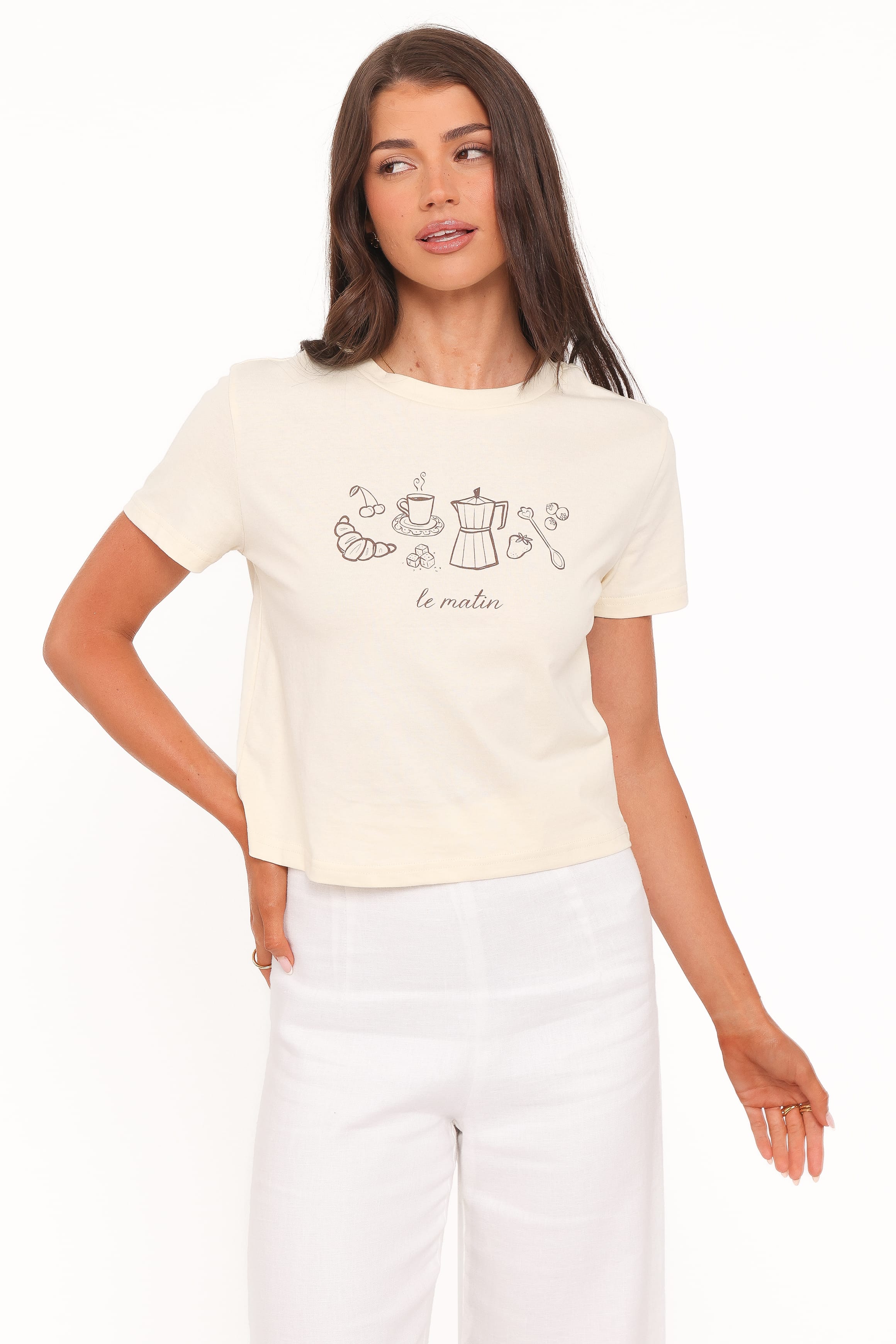 Petal and Pup USA TOPS Camelia Graphic Tee - Cream