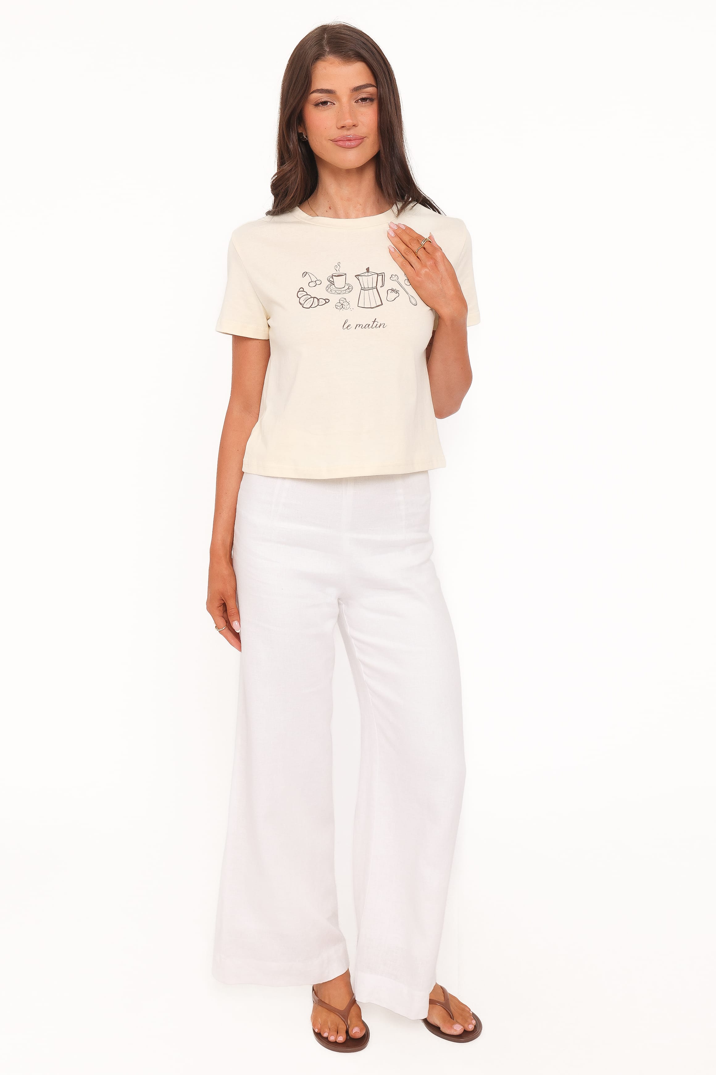 Petal and Pup USA TOPS Camelia Graphic Tee - Cream