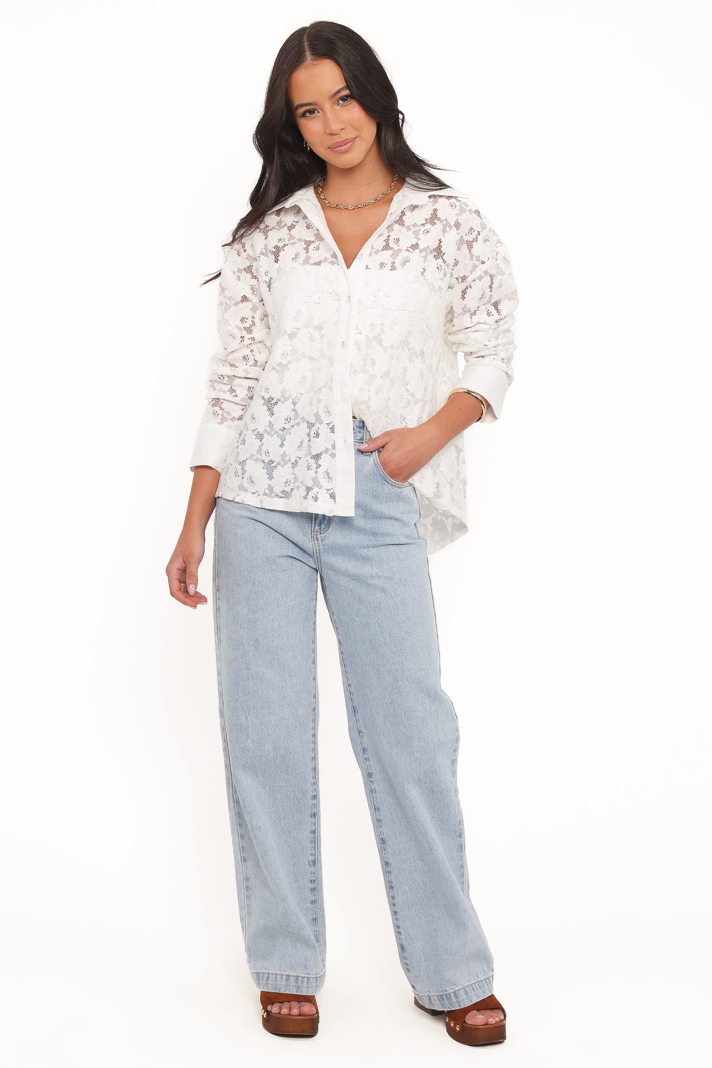 Petal and Pup USA TOPS Carol Lace Shirt - White