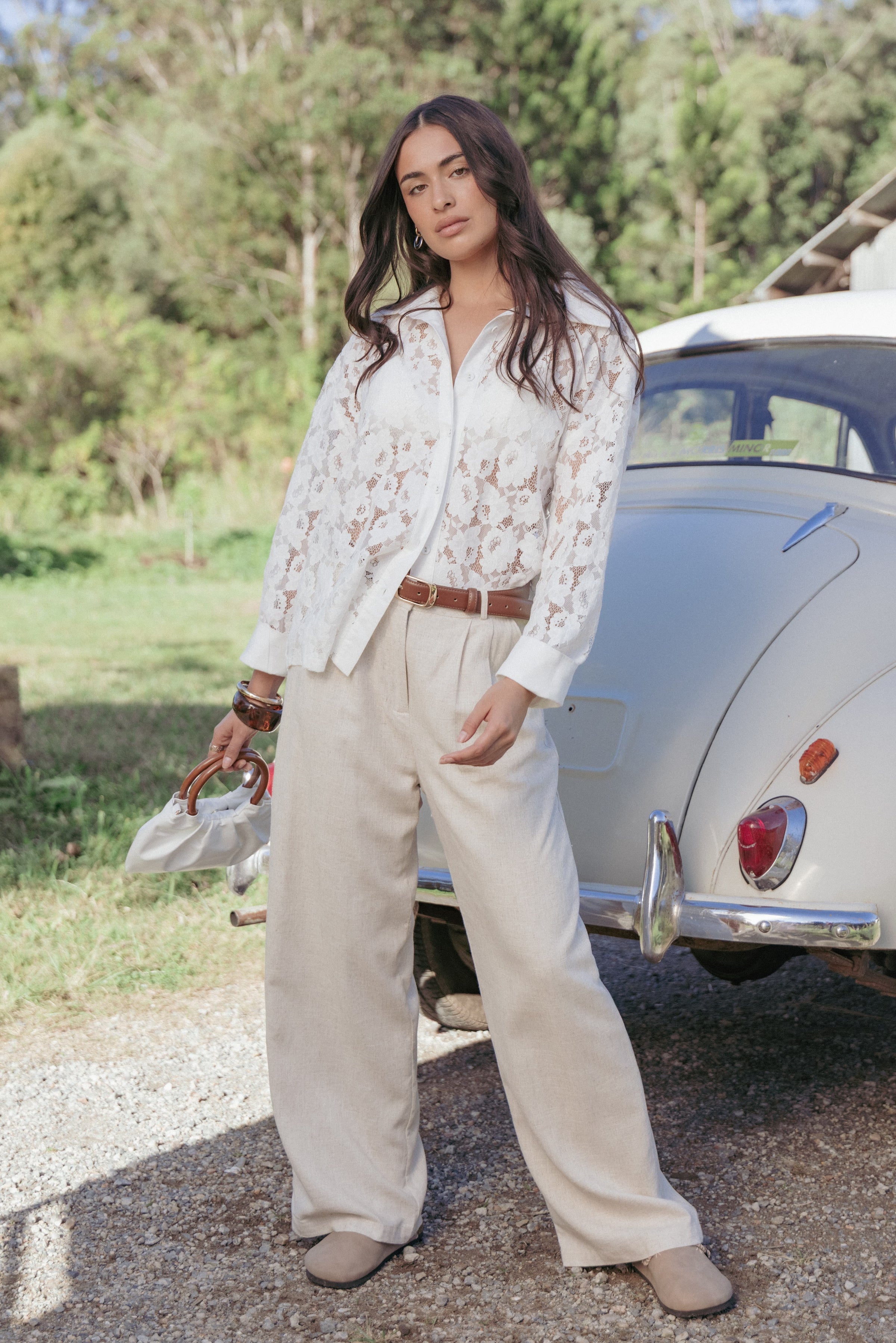 Petal and Pup USA TOPS Carol Lace Shirt - White