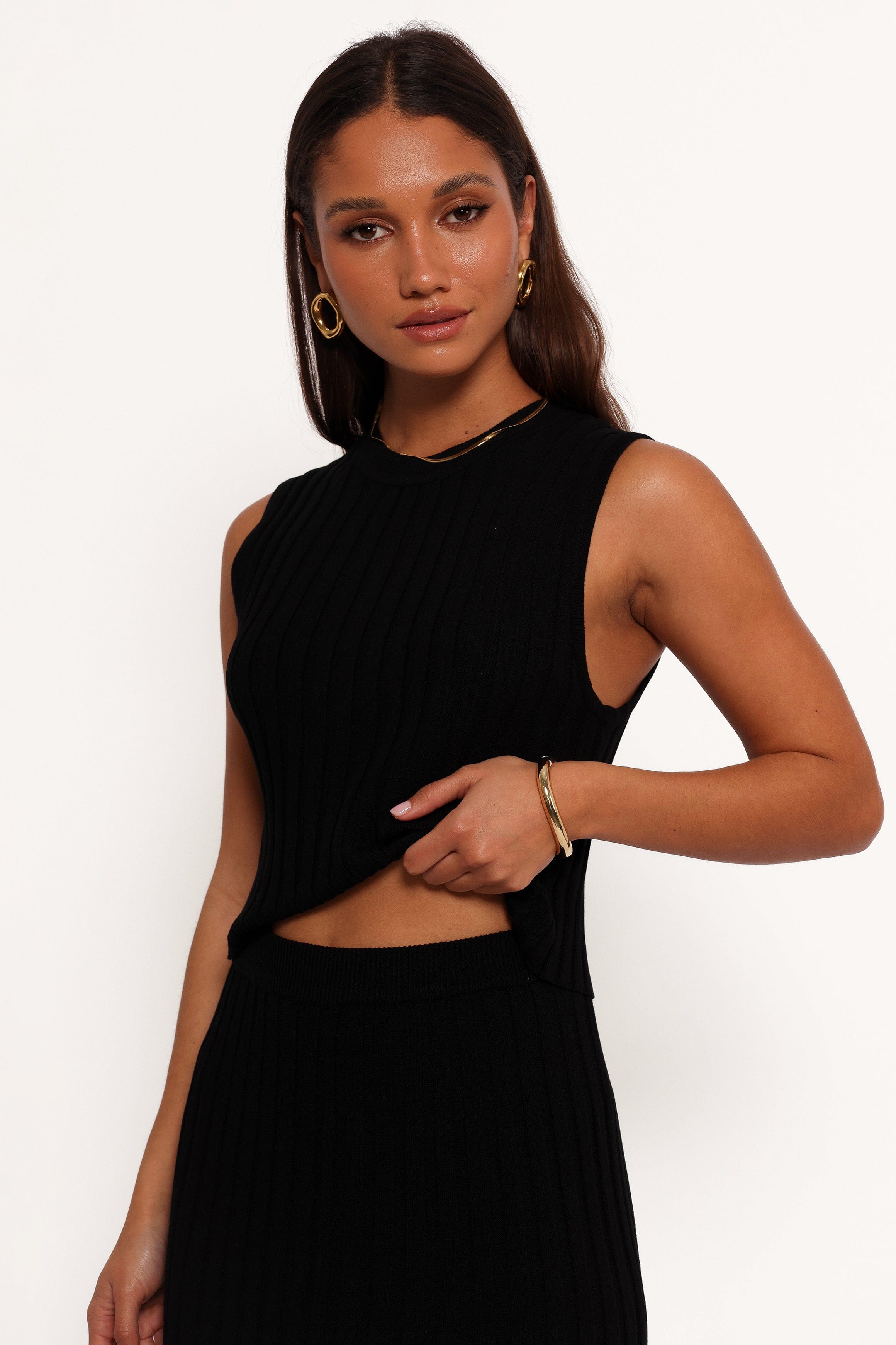 Petal and Pup USA TOPS Carson Knit Top - Black