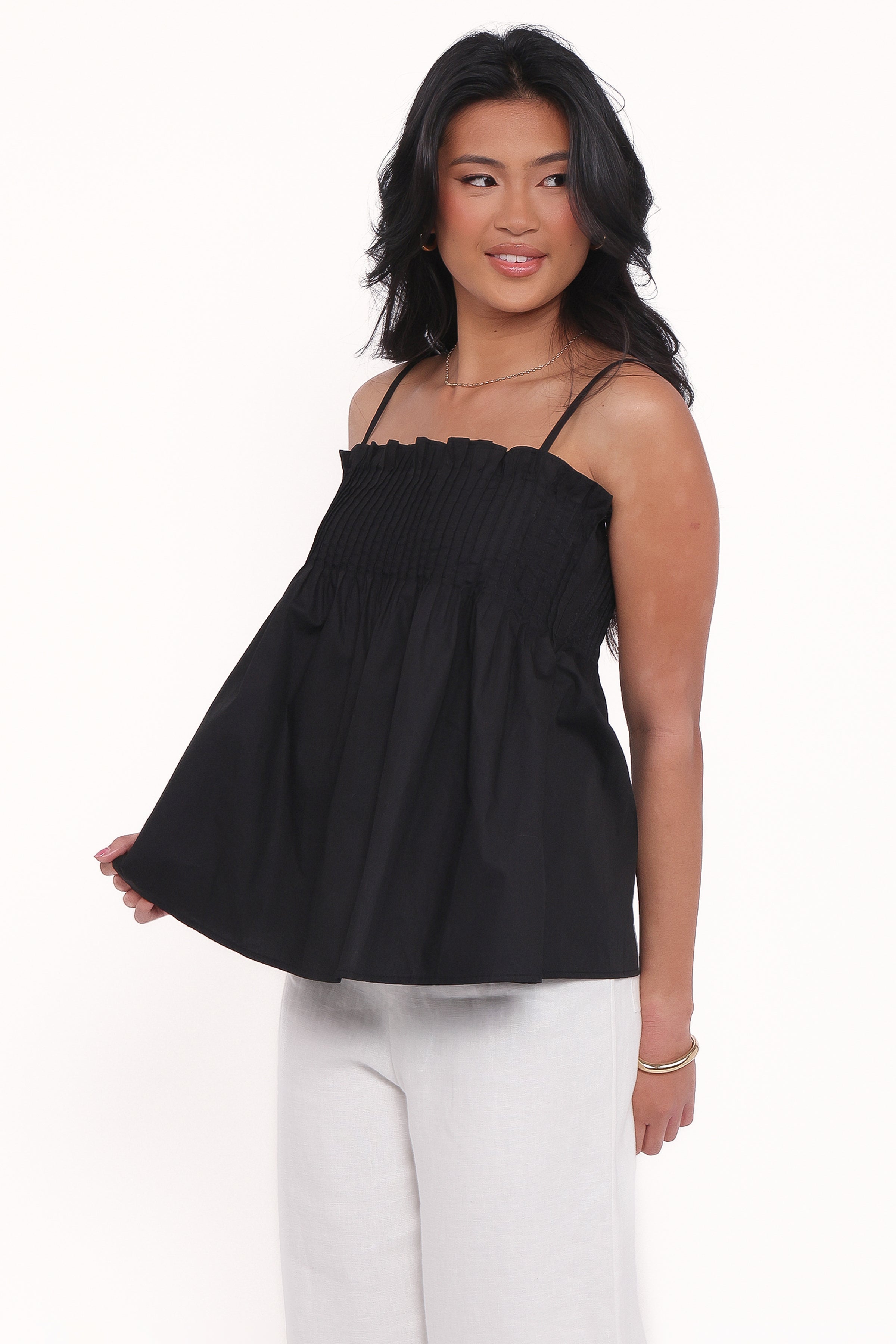 Petal and Pup USA TOPS Carson Pleated Top - Black (Hold for Amazon)