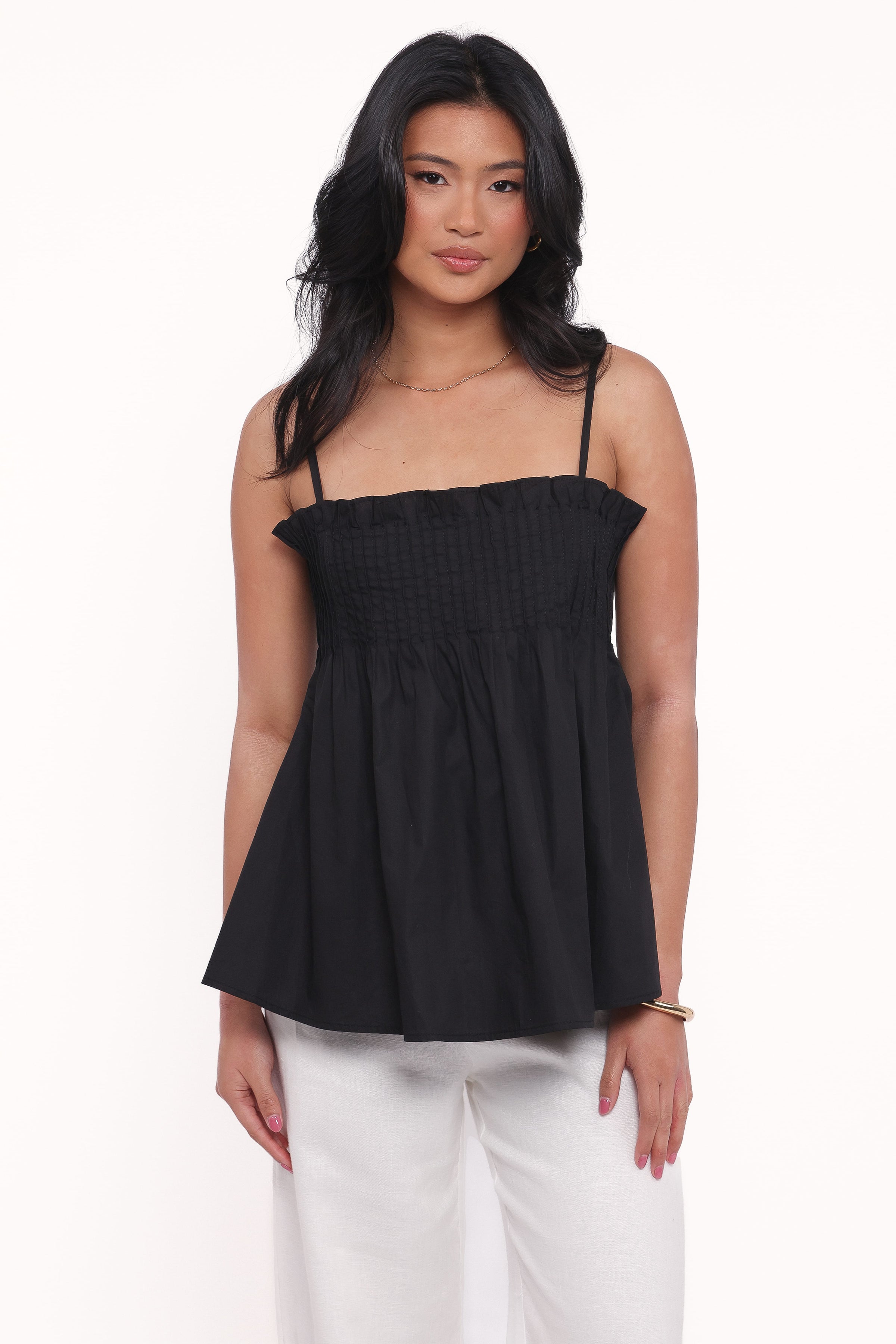 Petal and Pup USA TOPS Carson Pleated Top - Black (Hold for Amazon)