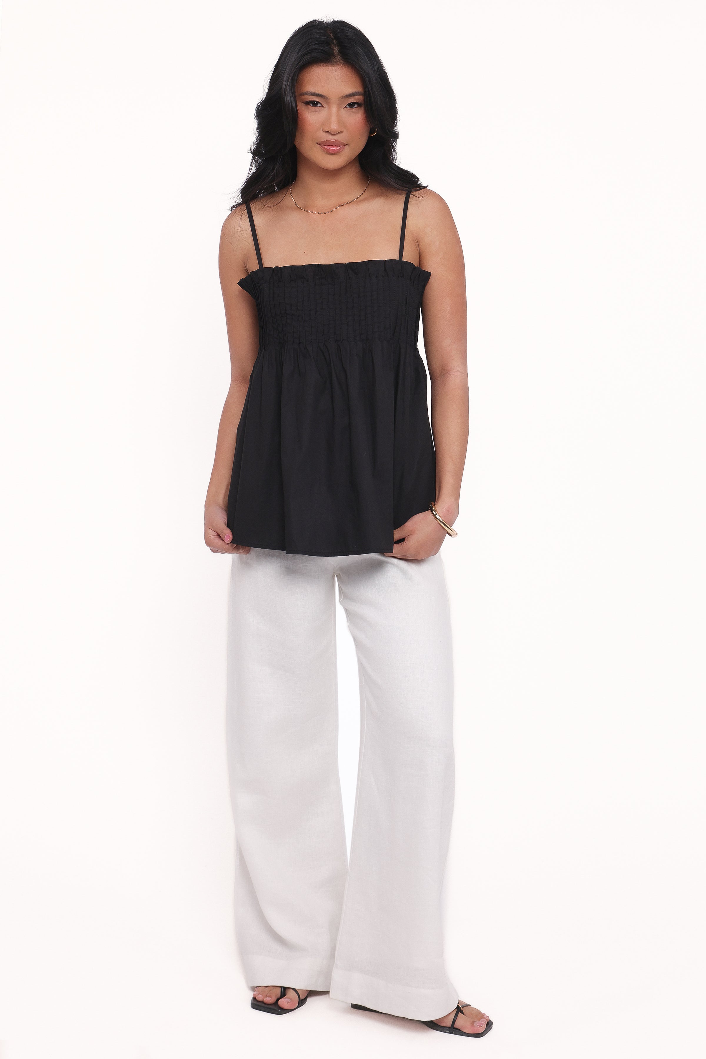 Petal and Pup USA TOPS Carson Pleated Top - Black (Hold for Amazon)