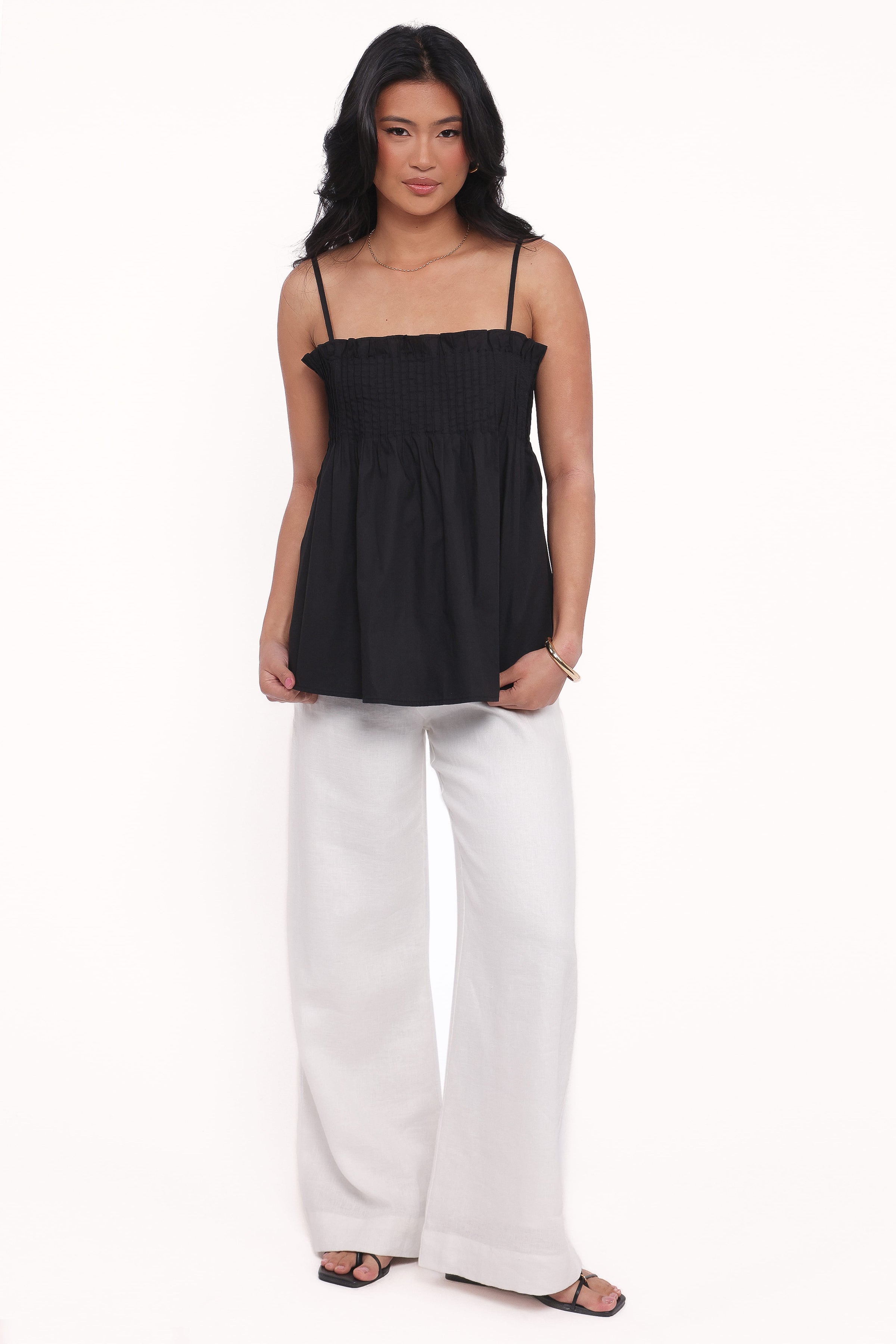 Petal and Pup USA TOPS Carson Pleated Top - Black (Hold for Amazon)