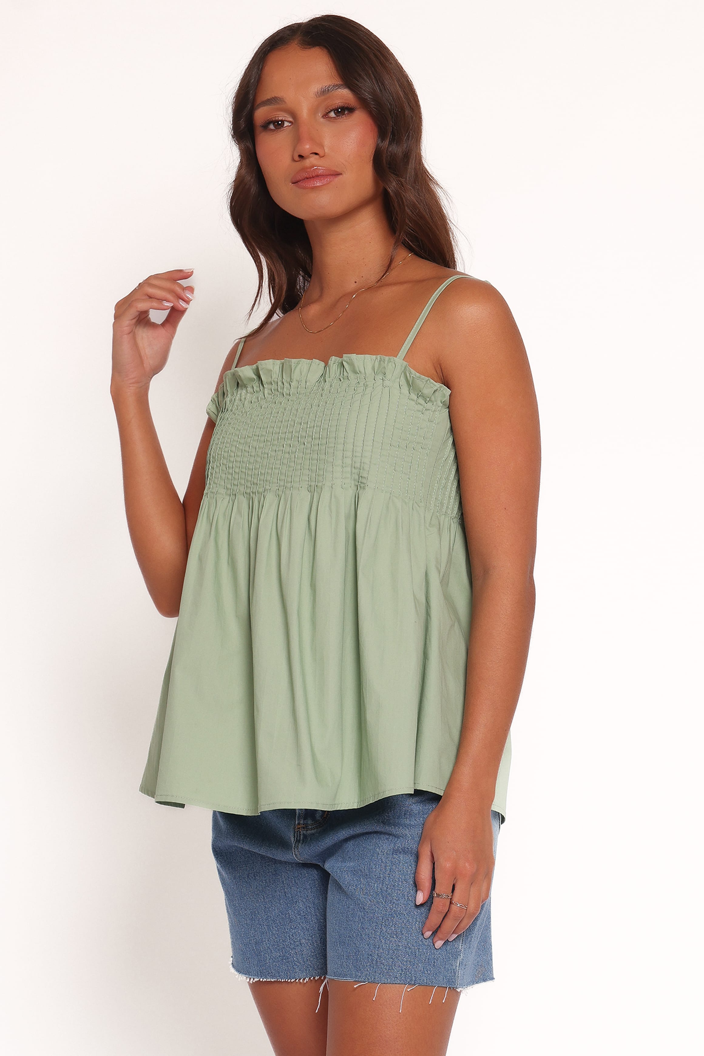 Petal and Pup USA TOPS Carson Pleated Top - Sage Green (Hold for Amazon)