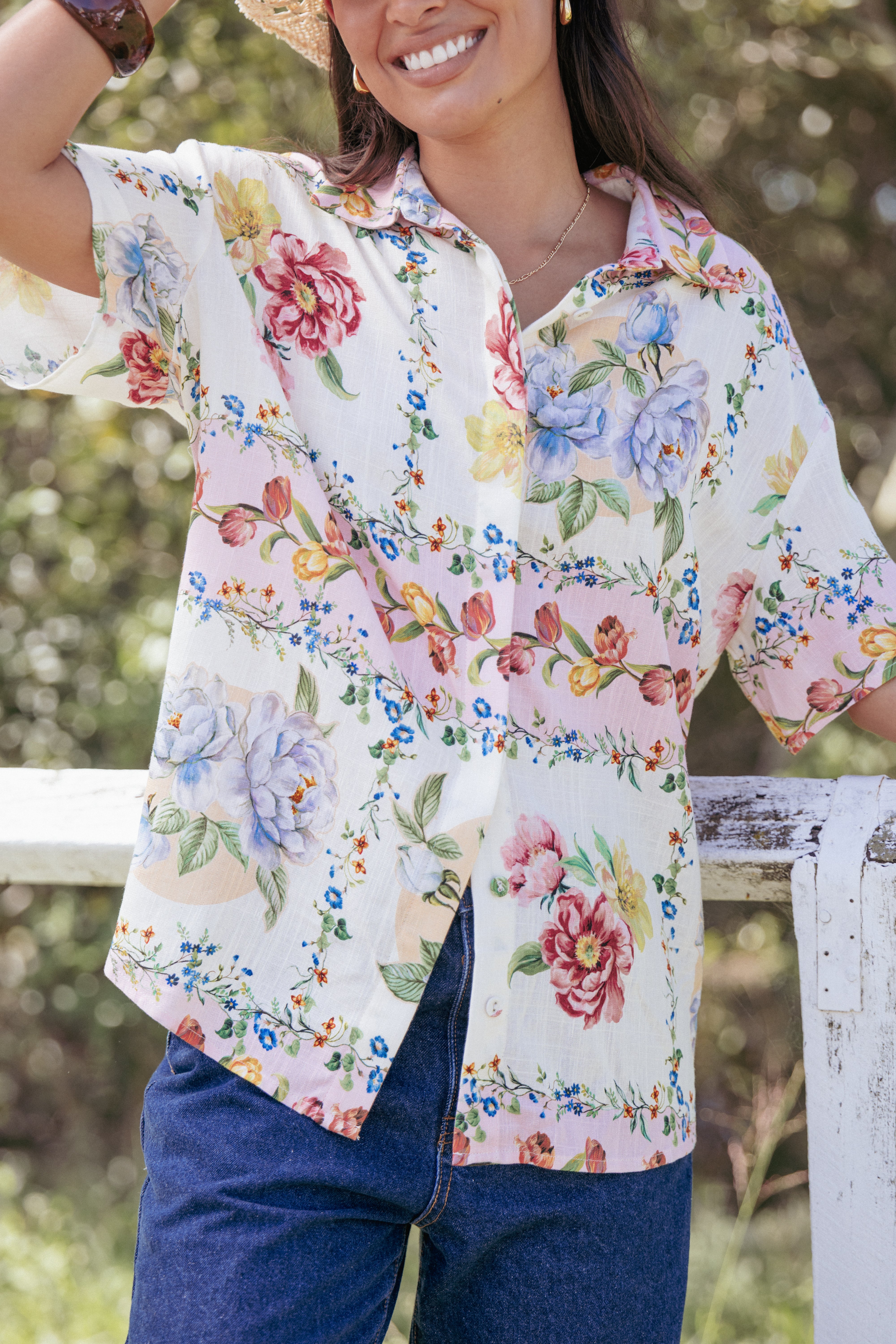 Petal and Pup USA TOPS Cascais Shirt - Rose Tile