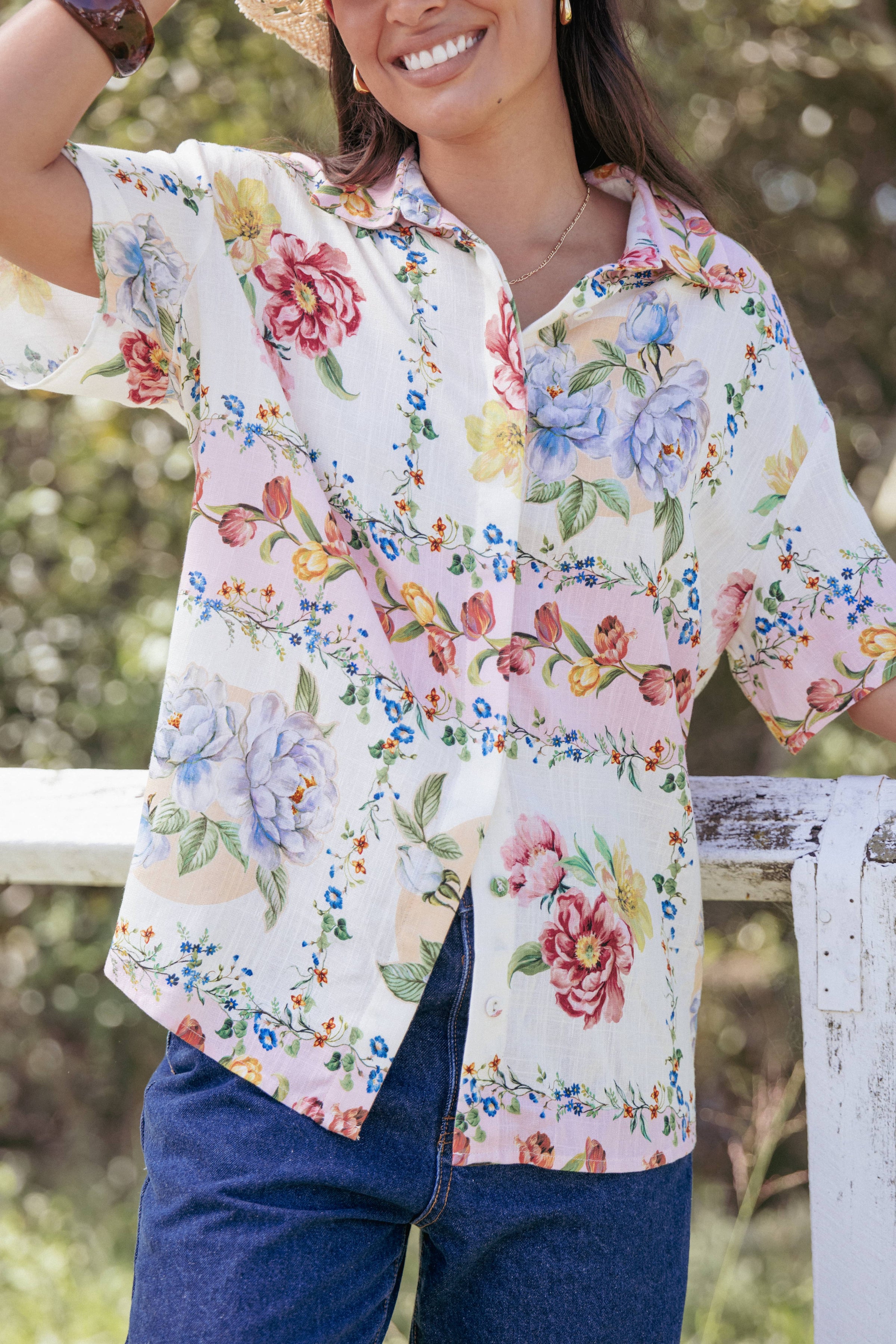 Petal and Pup USA TOPS Cascais Shirt - Rose Tile