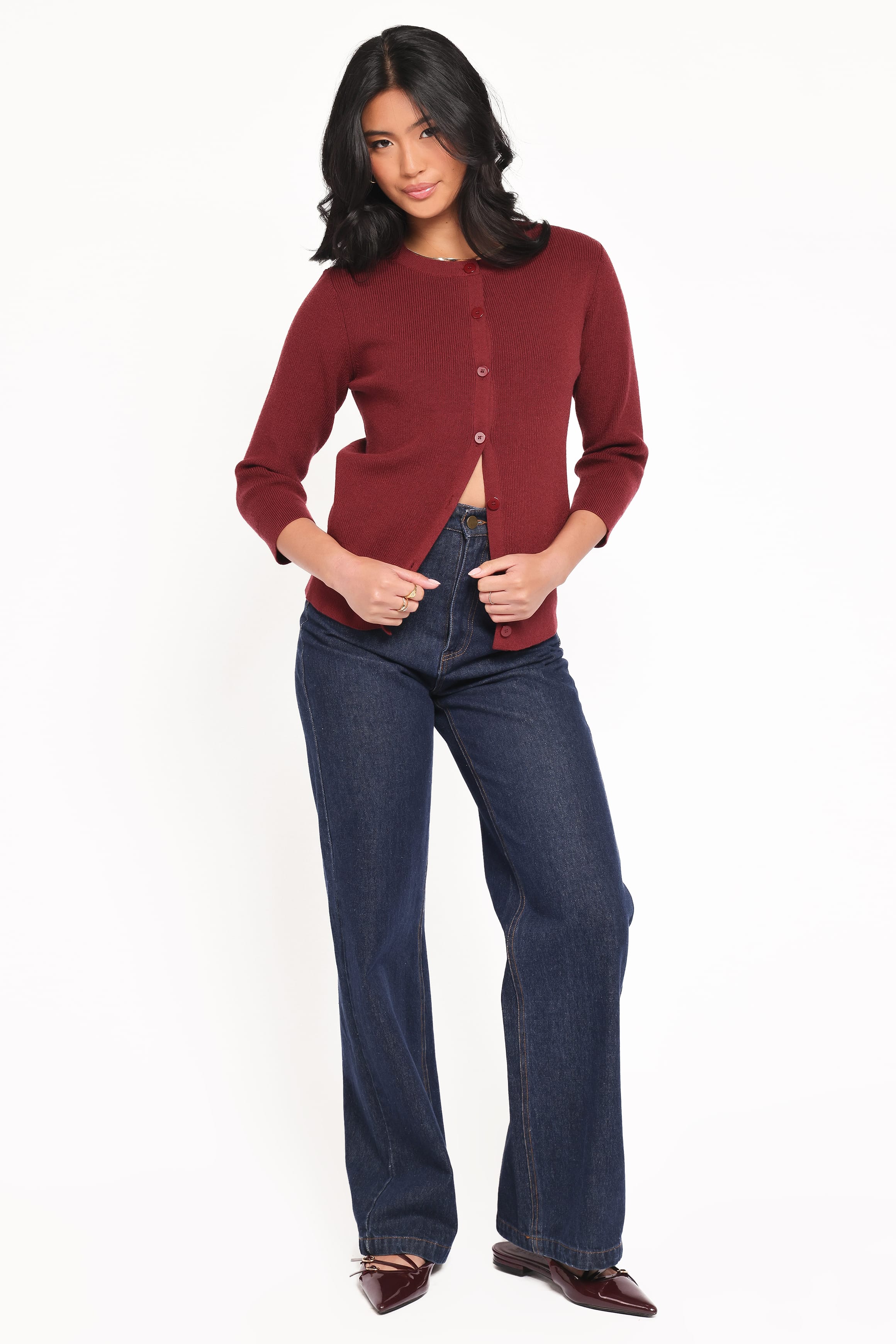 Petal and Pup USA TOPS Cataline Button Front Top - Wine