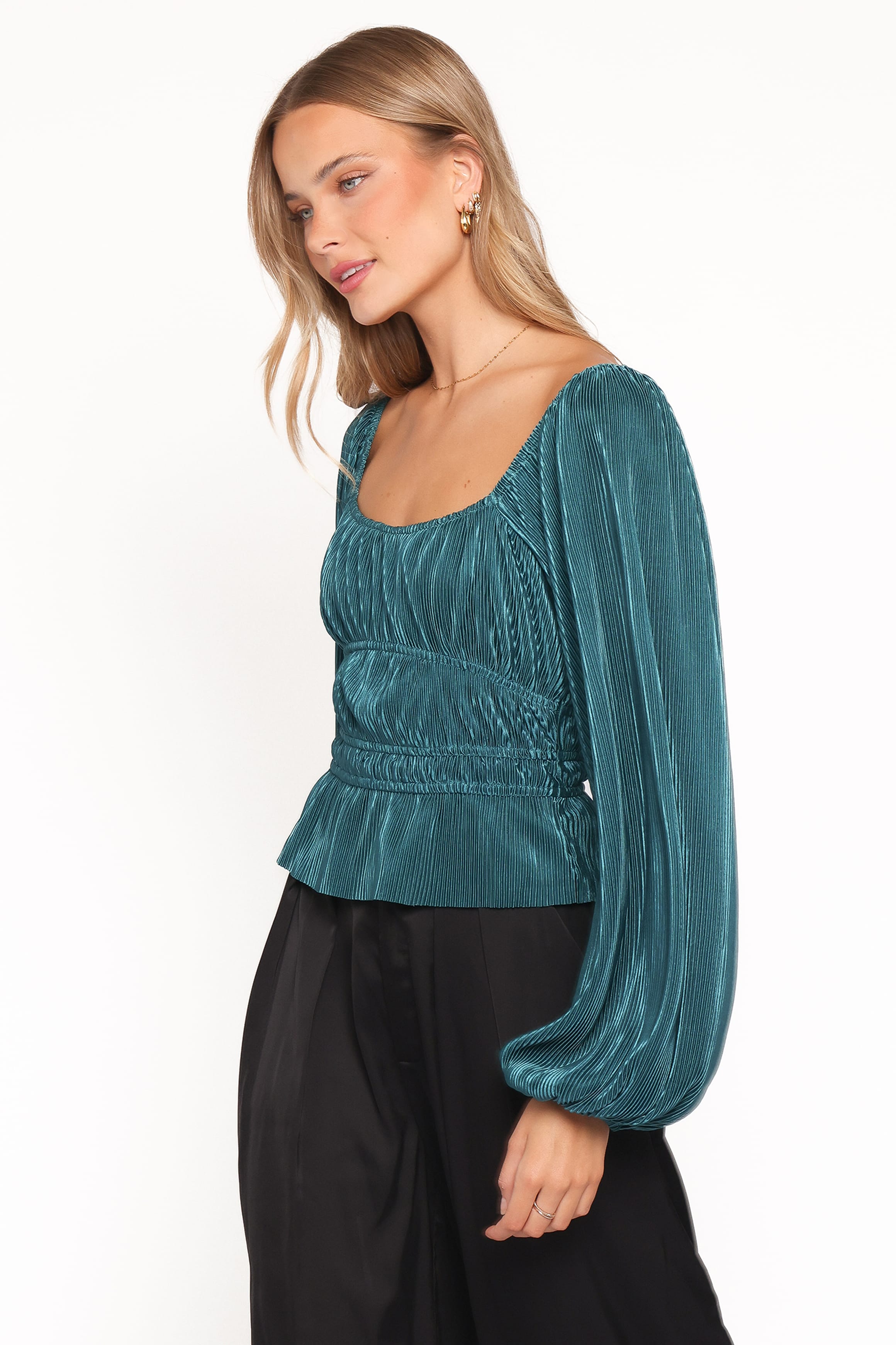 Petal and Pup USA TOPS Ceppia Plisse Top - Green