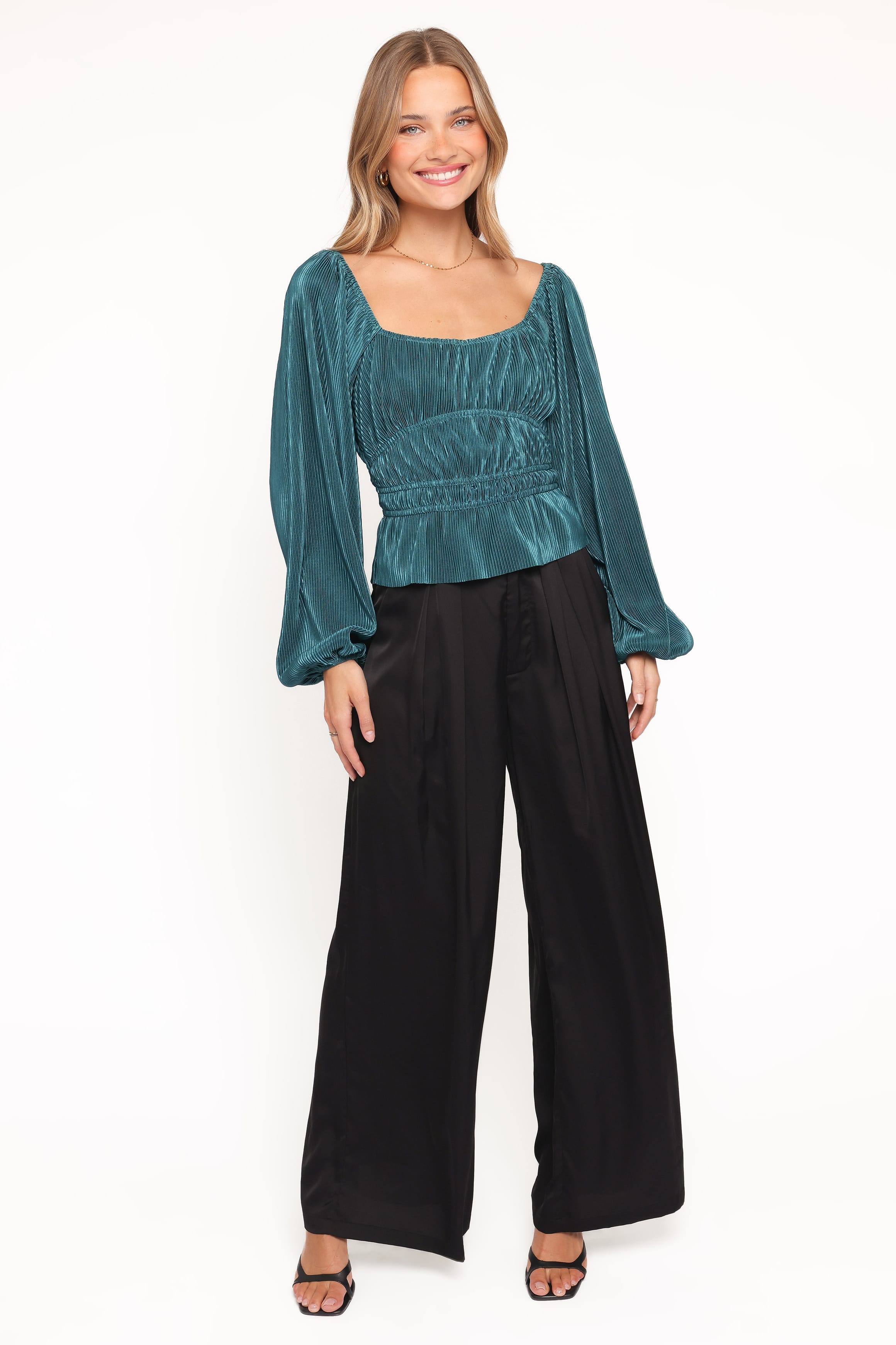 Petal and Pup USA TOPS Ceppia Plisse Top - Green