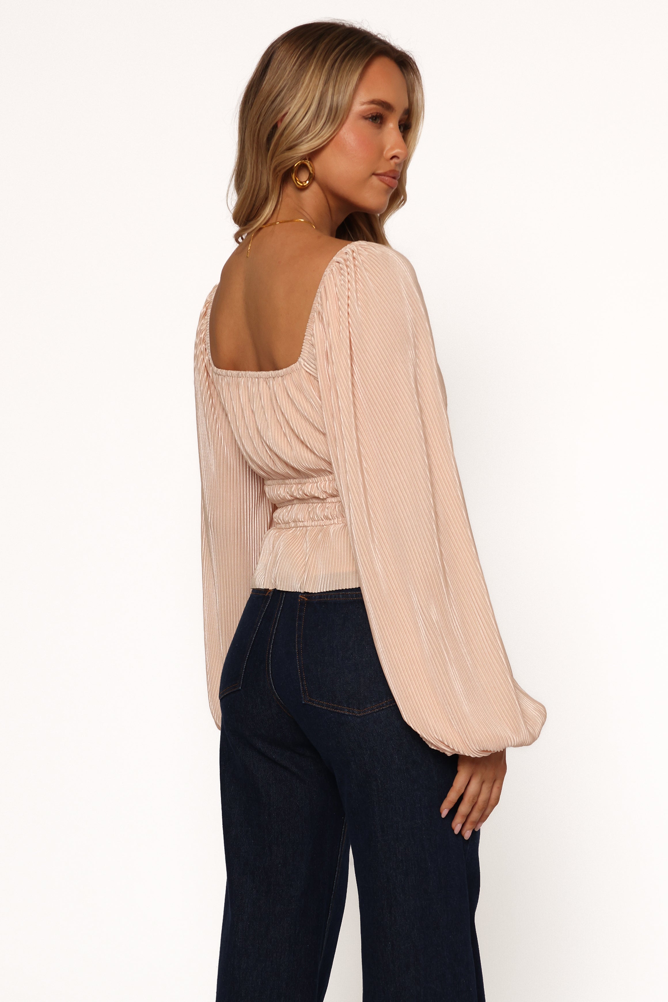 Petal and Pup USA TOPS Ceppia Plisse Top - Light Peach