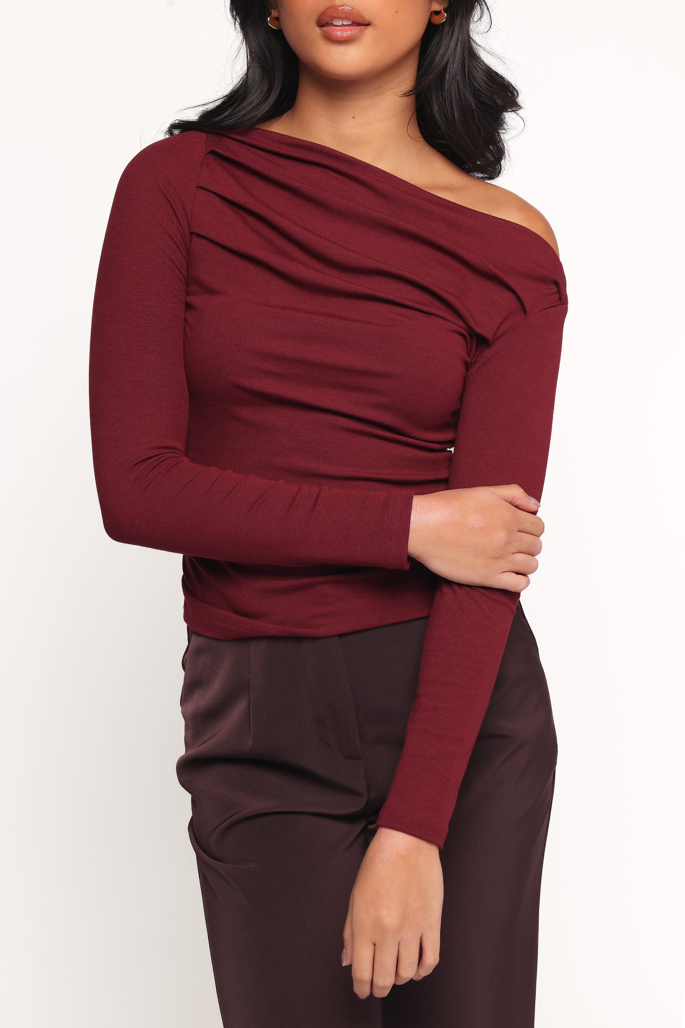 Petal and Pup USA TOPS Cer Knit Top - Cherry Chocolate