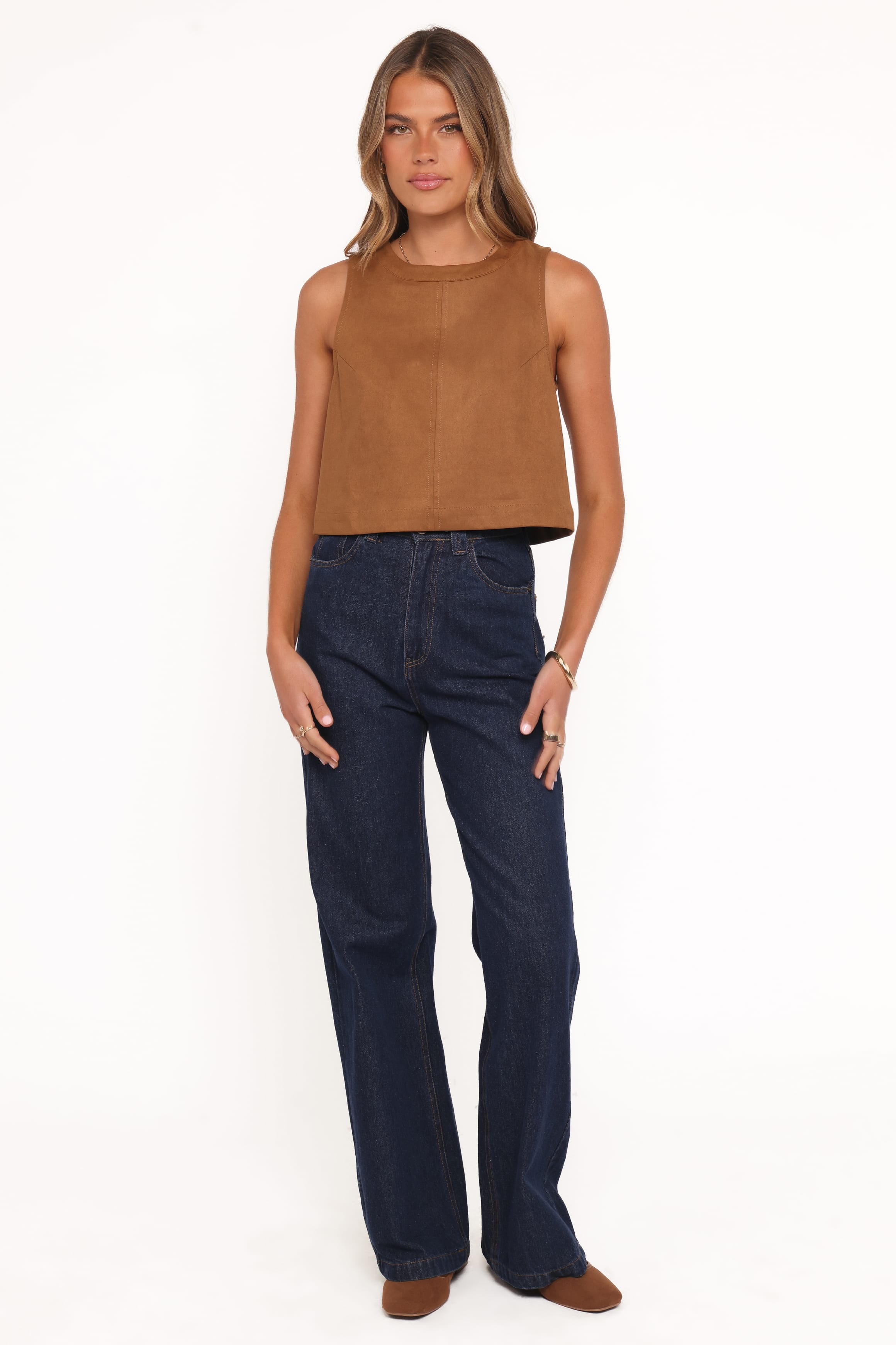 Petal and Pup USA TOPS Charles Faux Sueded Top - Camel