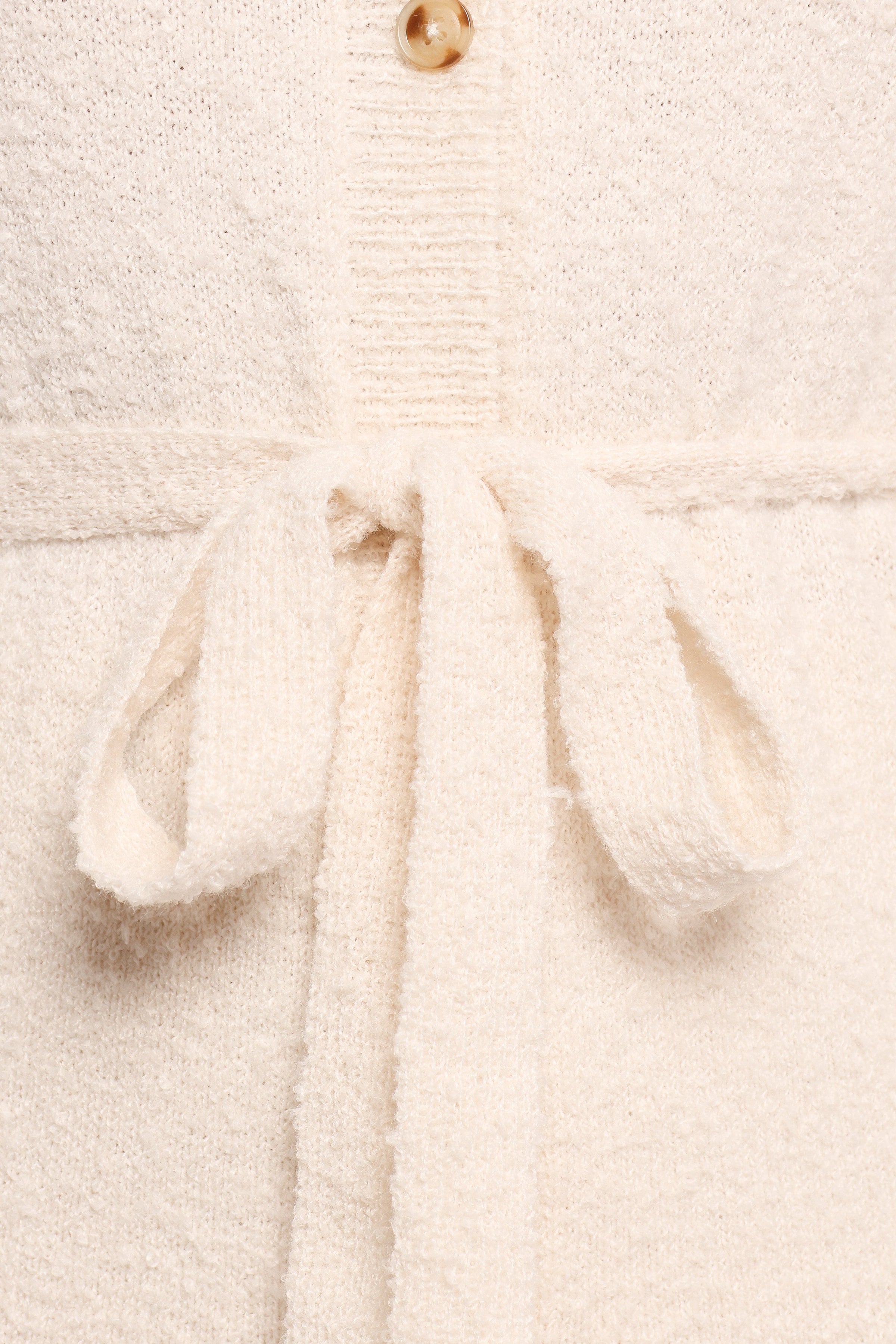 Petal and Pup USA TOPS Charmelle Boucle Knit Cardigan Top - White