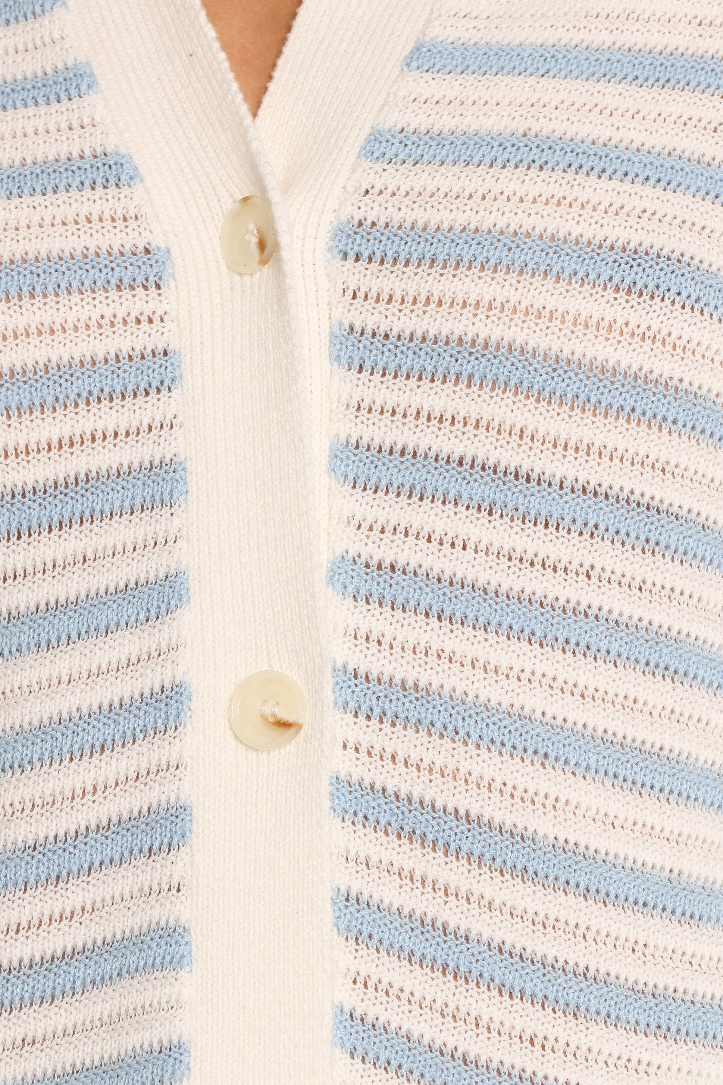 Petal and Pup USA TOPS Cherie Knit Shirt - Cream Sky Blue