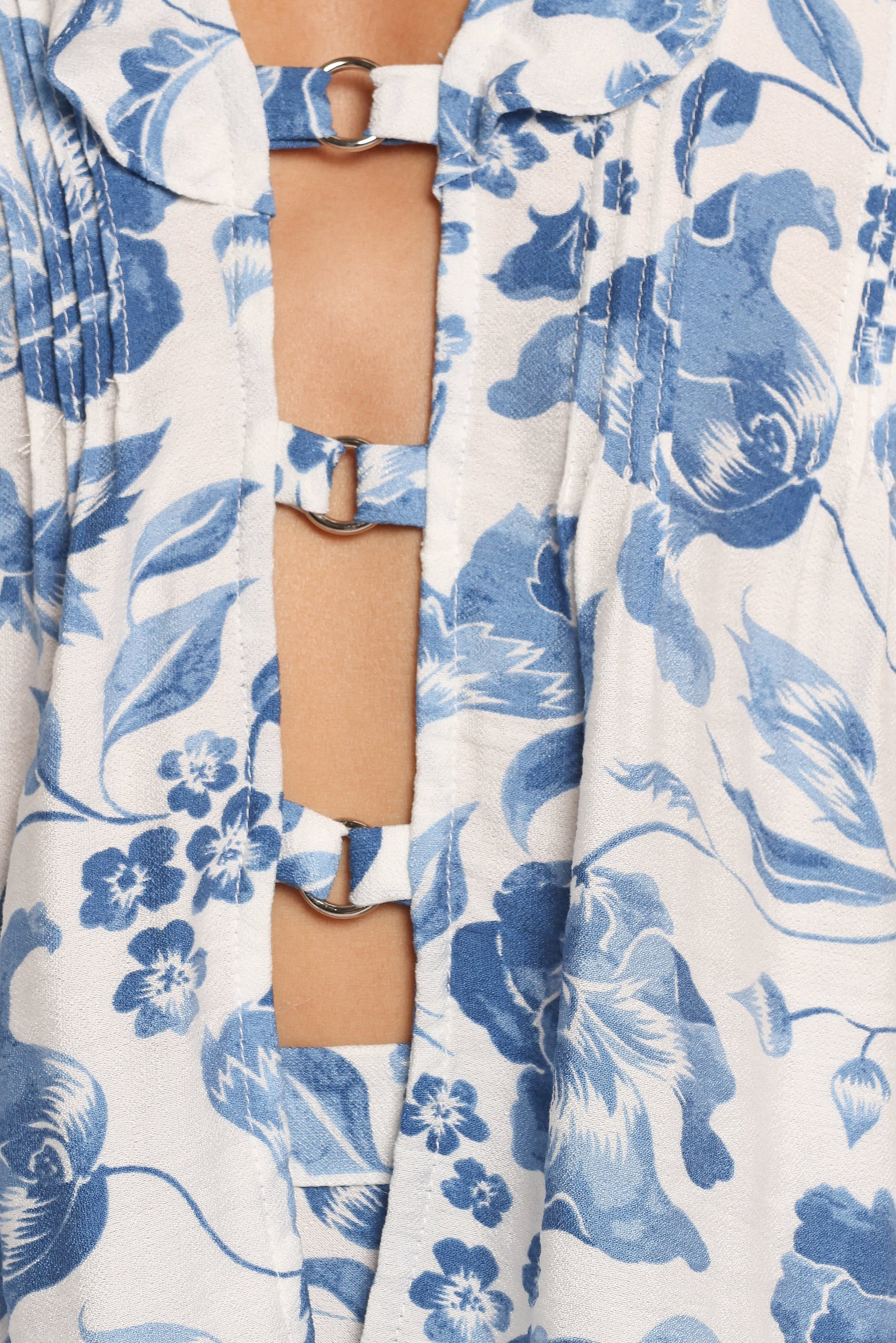 Petal and Pup USA TOPS Claud Top - Blue White Floral