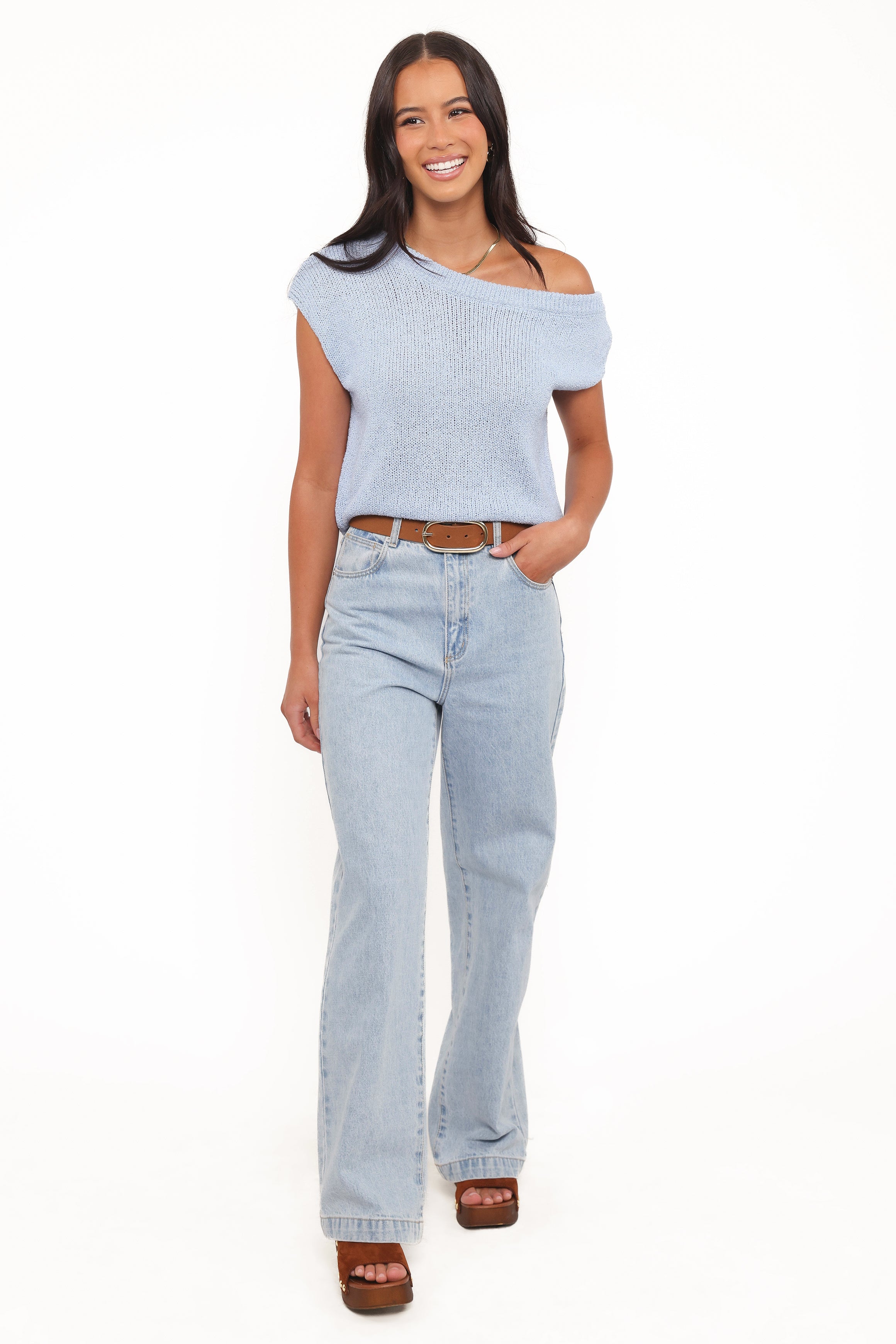 Petal and Pup USA TOPS Coco Knit Top - Pale Blue