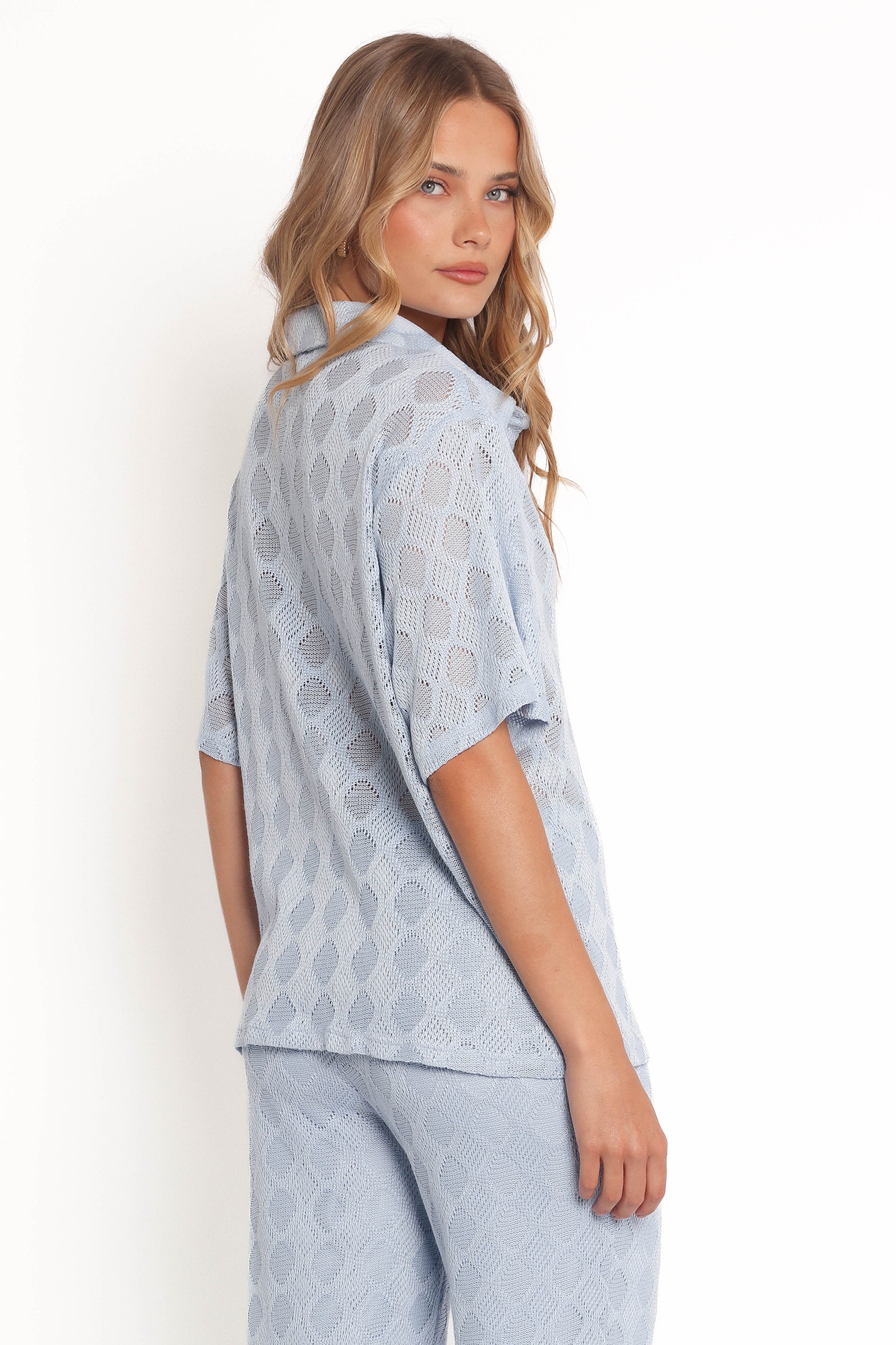 Petal and Pup USA TOPS Cora Knit Shirt - Blue