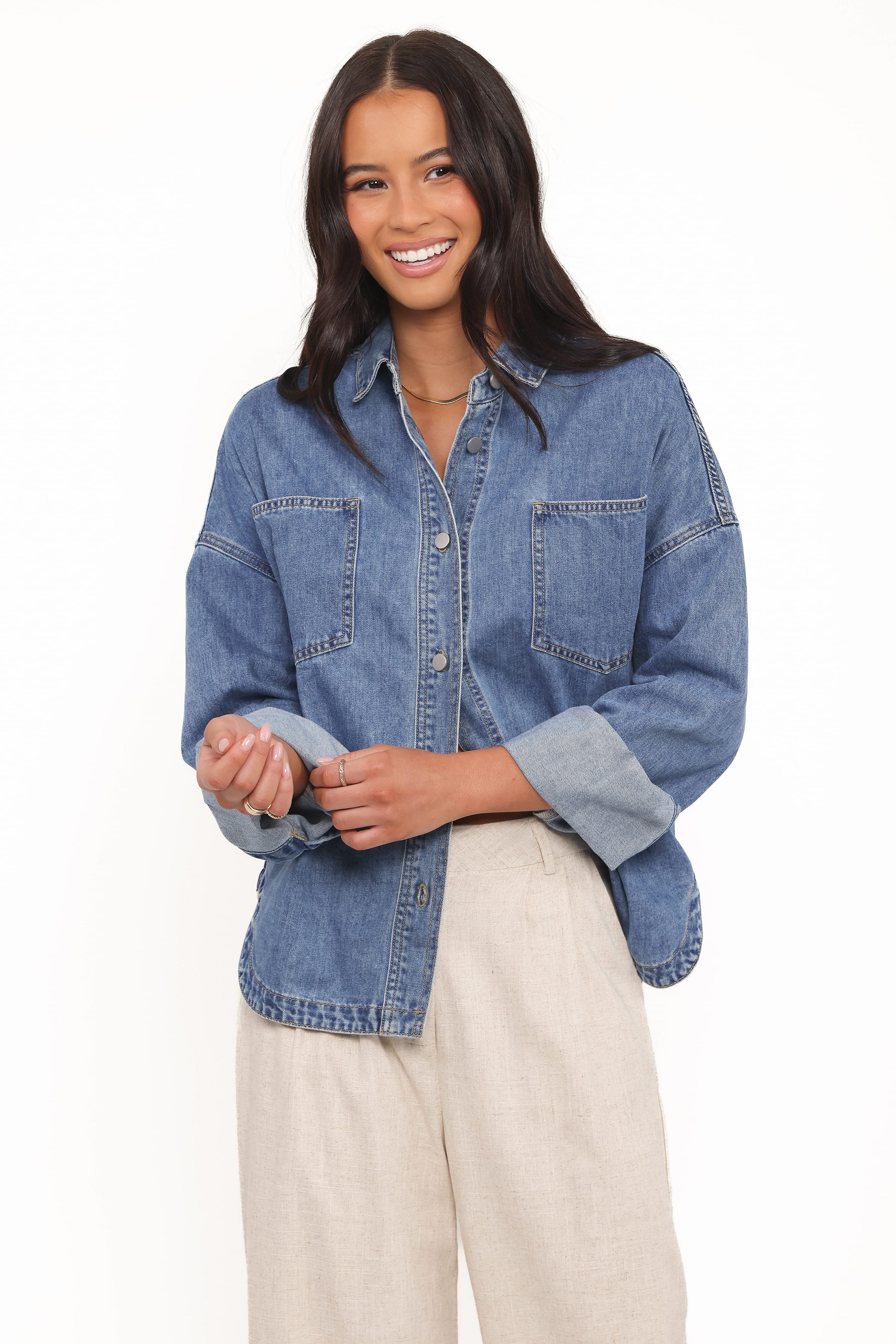 Petal and Pup USA TOPS Cornelia Denim Shirt - Blue