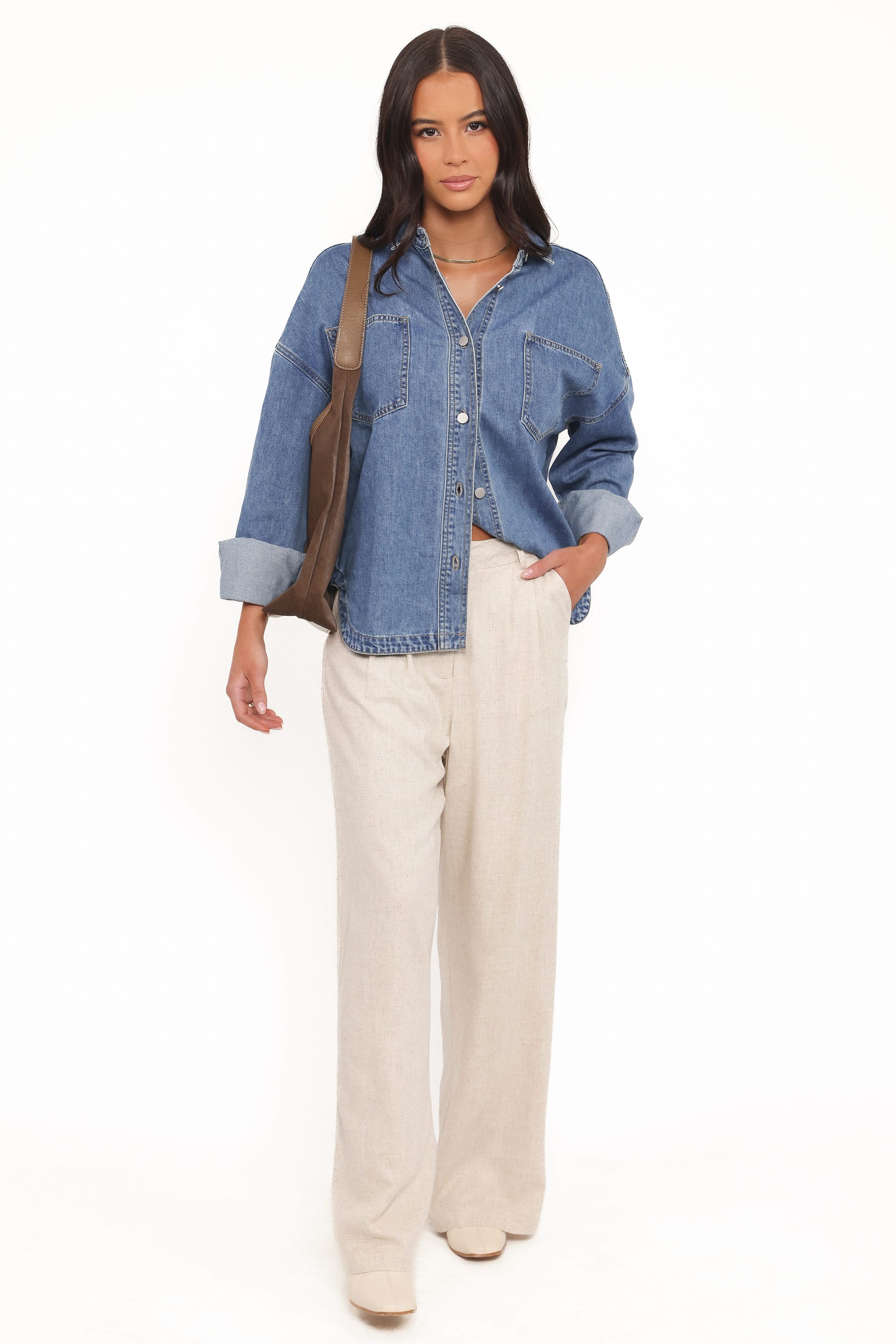 Petal and Pup USA TOPS Cornelia Denim Shirt - Blue